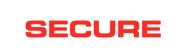 The word 'SECURE' written in bold red letters on a black background.