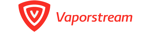 Vaporstream logo with shield and the word Vaporstream in red