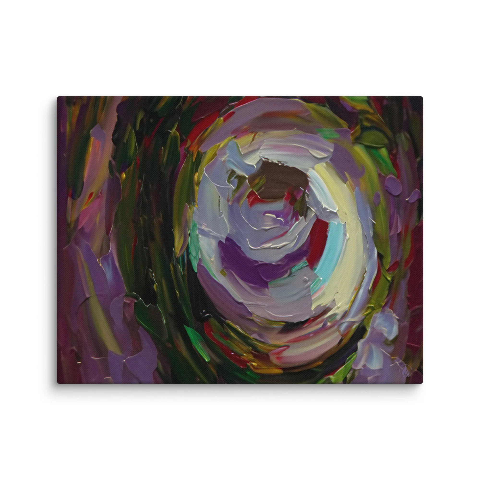 Abstract Canvas Wall Art – Spiral Steps v3 – Blue & Neutral Swirl Print – Modern Minimalist Decor