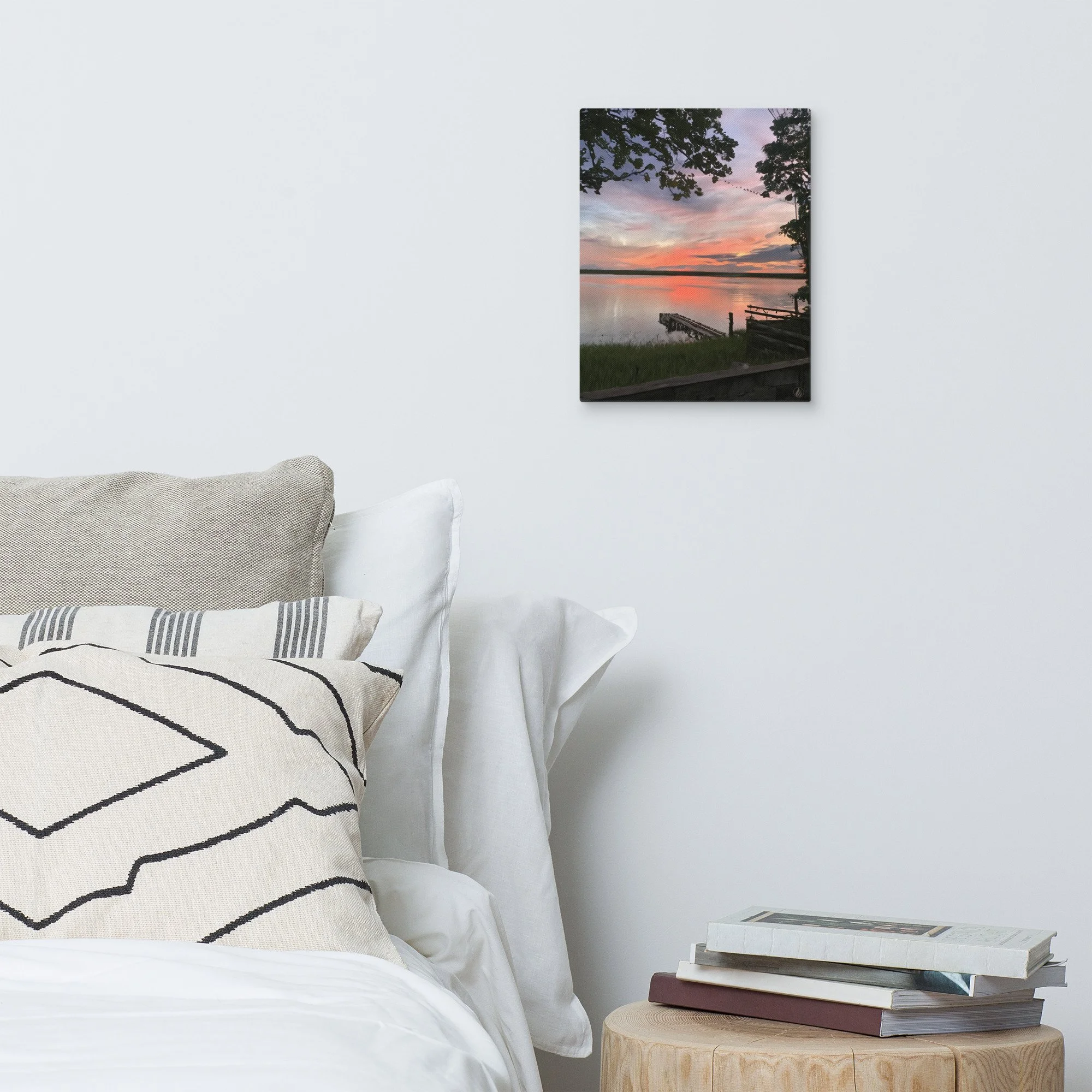 Landscape Canvas Wall Art – Lake Wateree Sunset – Southern Dock & Pink ...