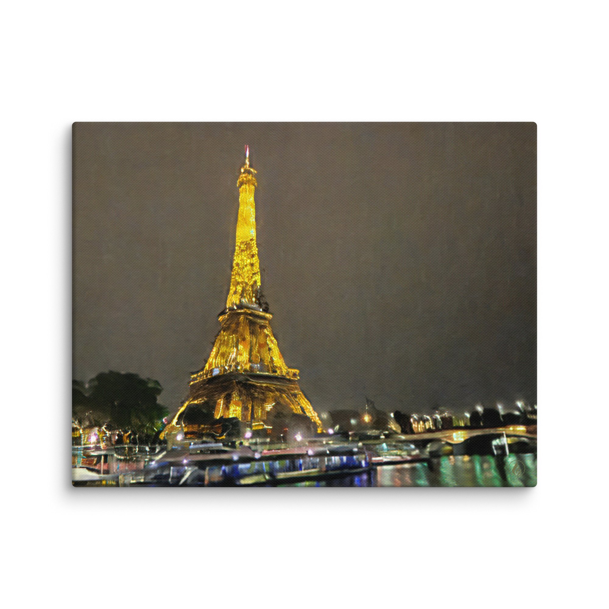 Cityscape Canvas Wall Art – Paris Lights – Eiffel Tower Night Glow Print – Modern Urban Decor