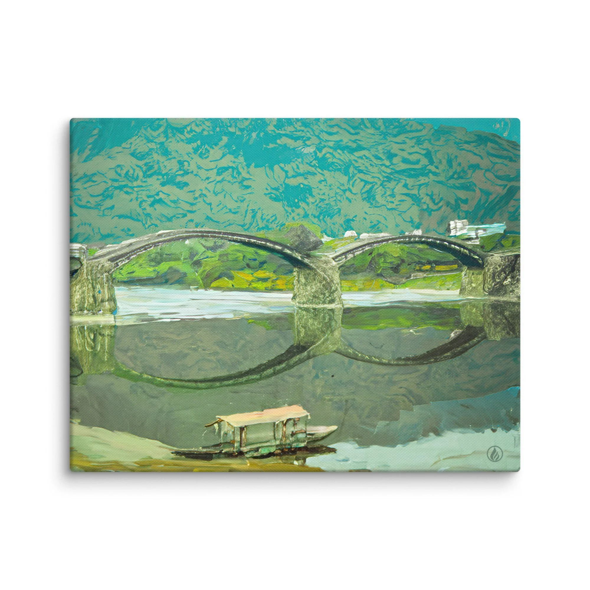 Japanese Landscape Canvas – Kintai Bridge Fall – Autumn River Scene Wall Art – Modern Japan Decor