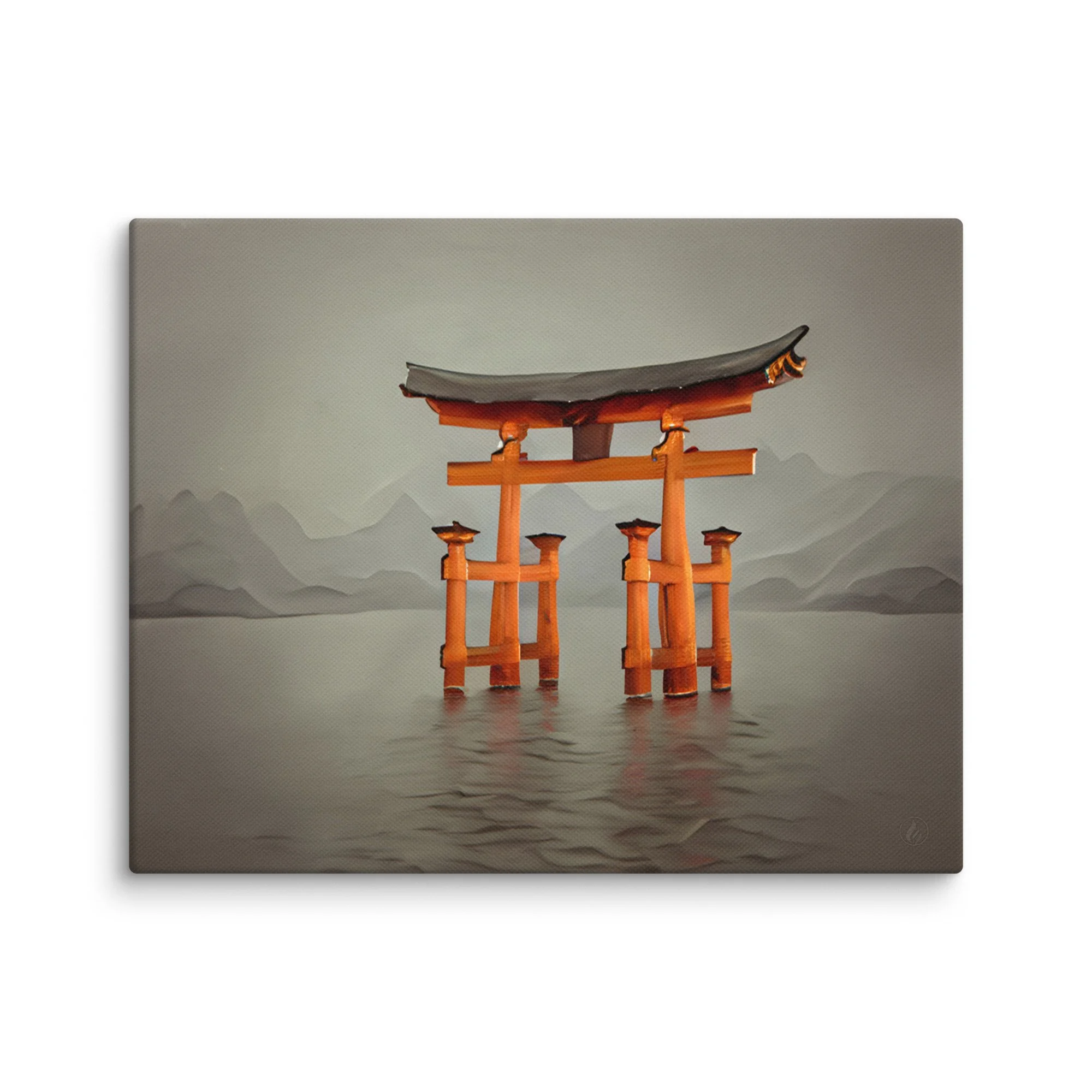 Japanese Shrine Canvas – Itsukushima Shrine – Torii Gate on Water – Modern Spiritual Decor