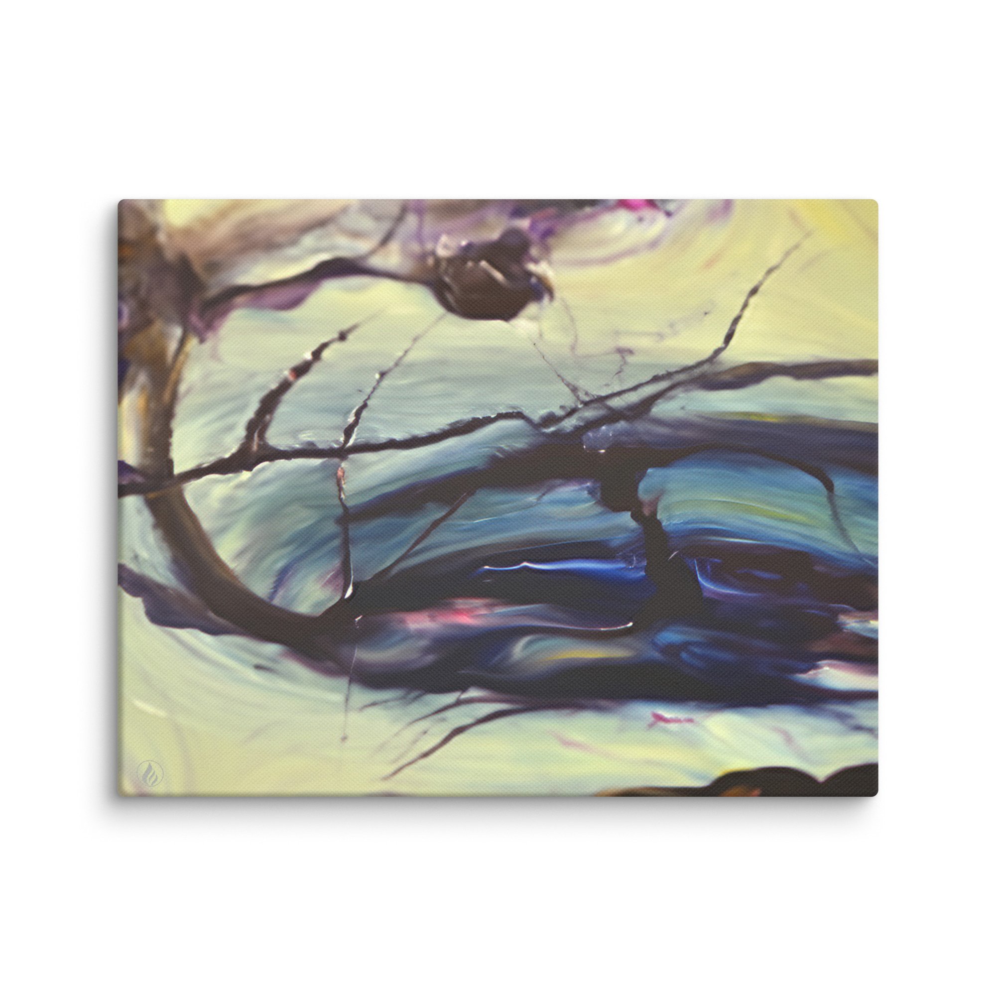 Abstract Canvas Wall Art – Pressure – Blue & Violet Modern Print – Emotional Expressionist Decor