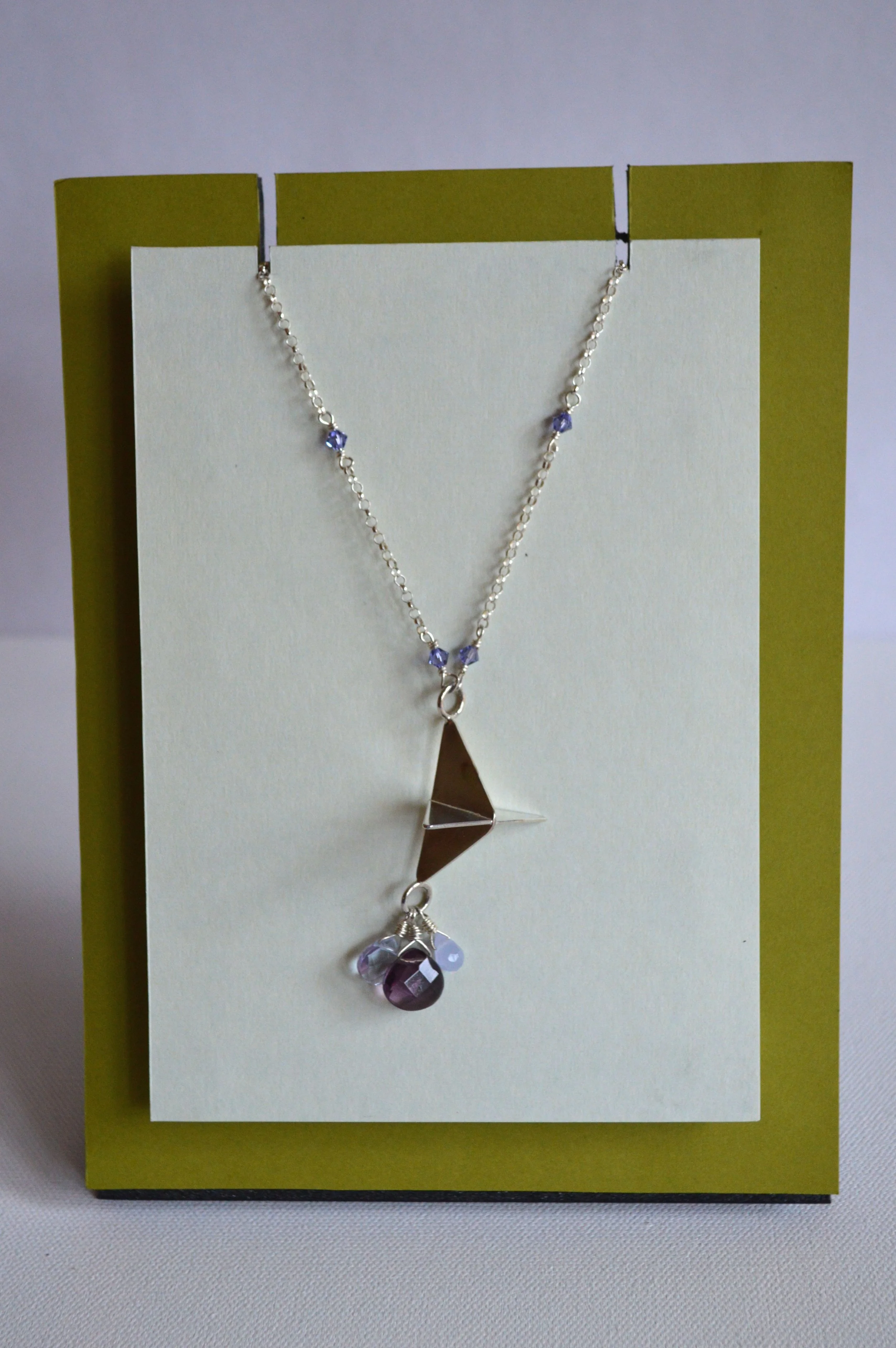 Triangle Crane Drop Pendant Necklace