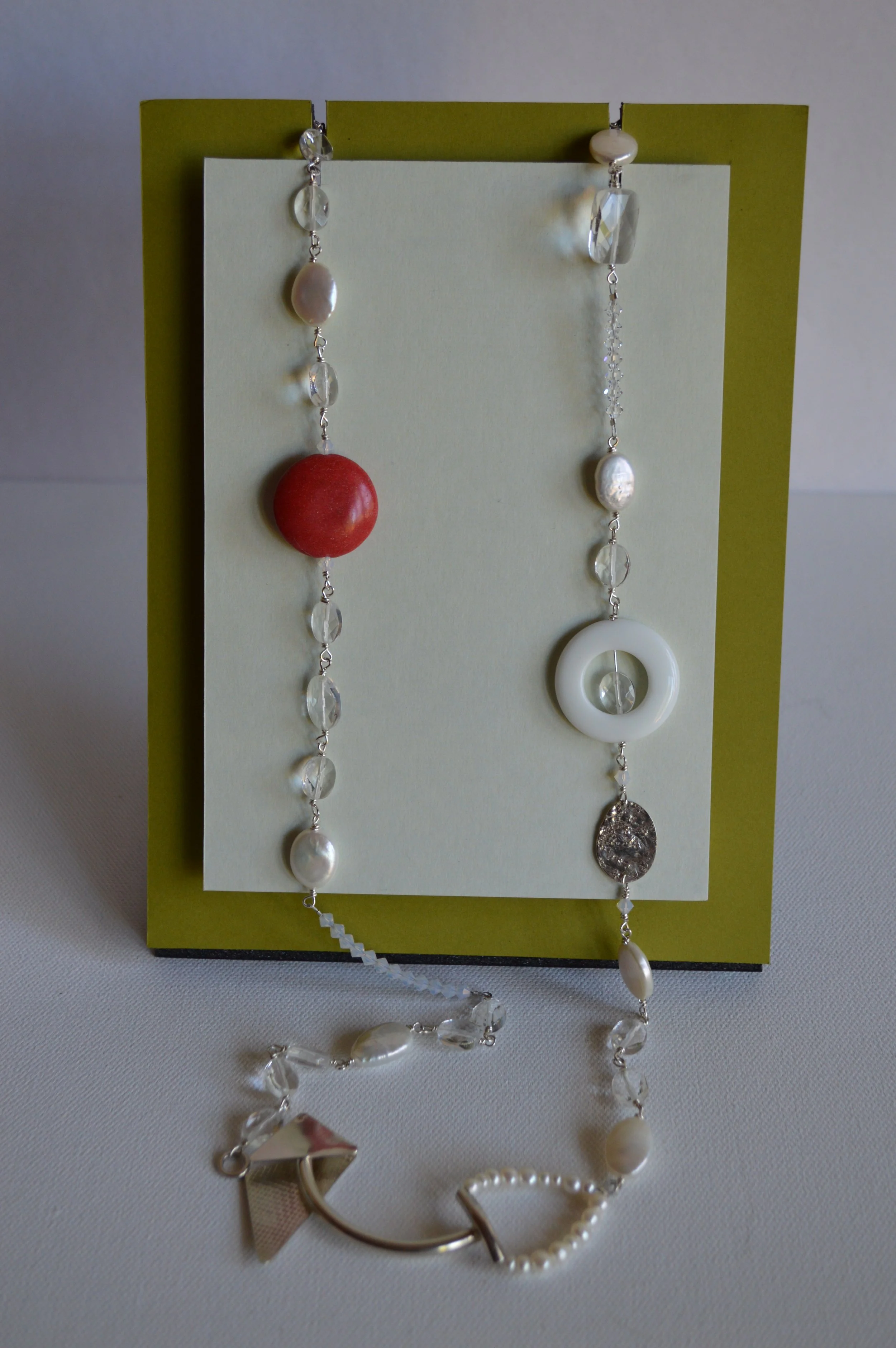 Semi-Precious intertwined with Crane Necklace
