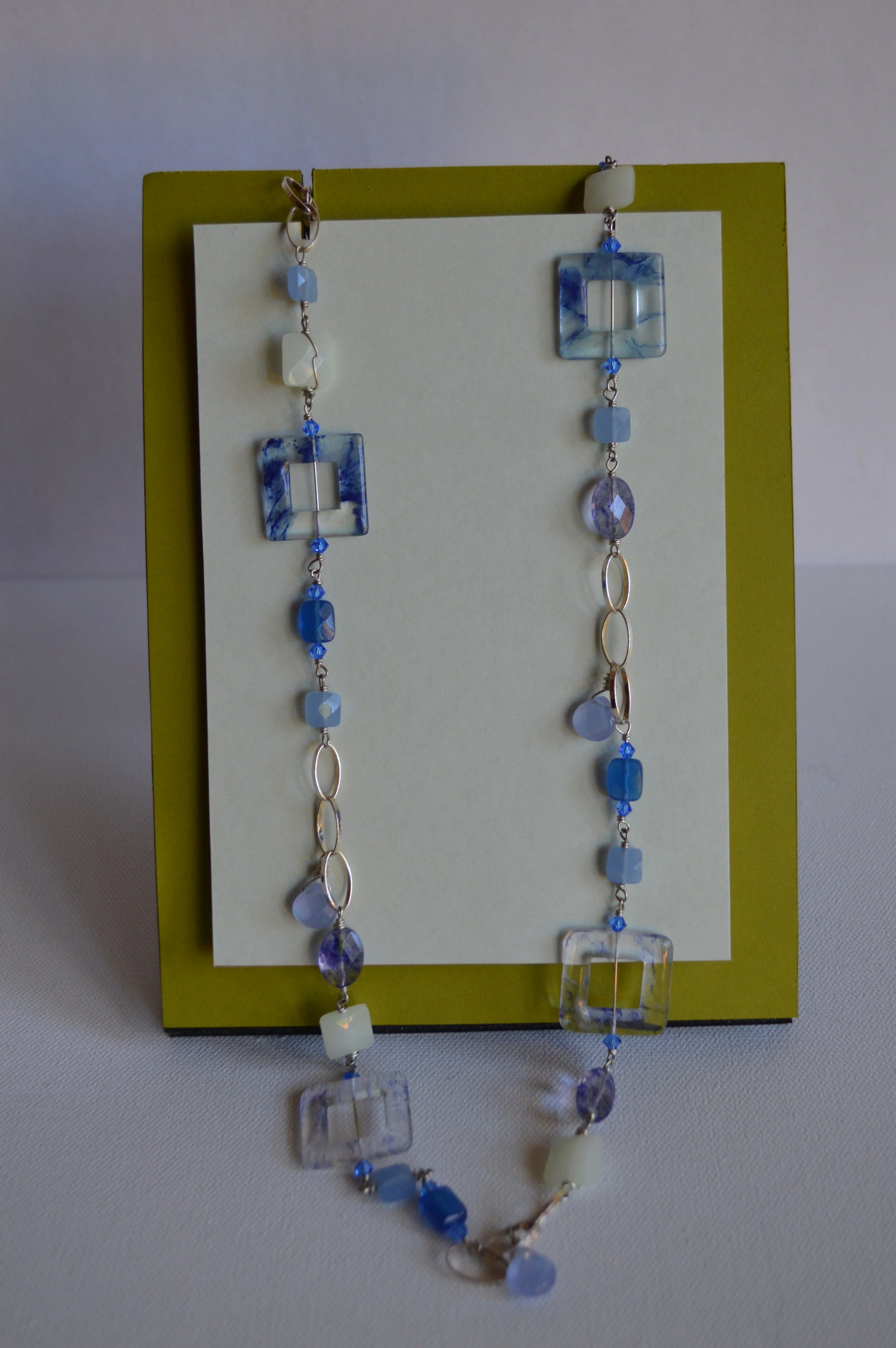 Semi-Precious necklace with Chalcedony Drops