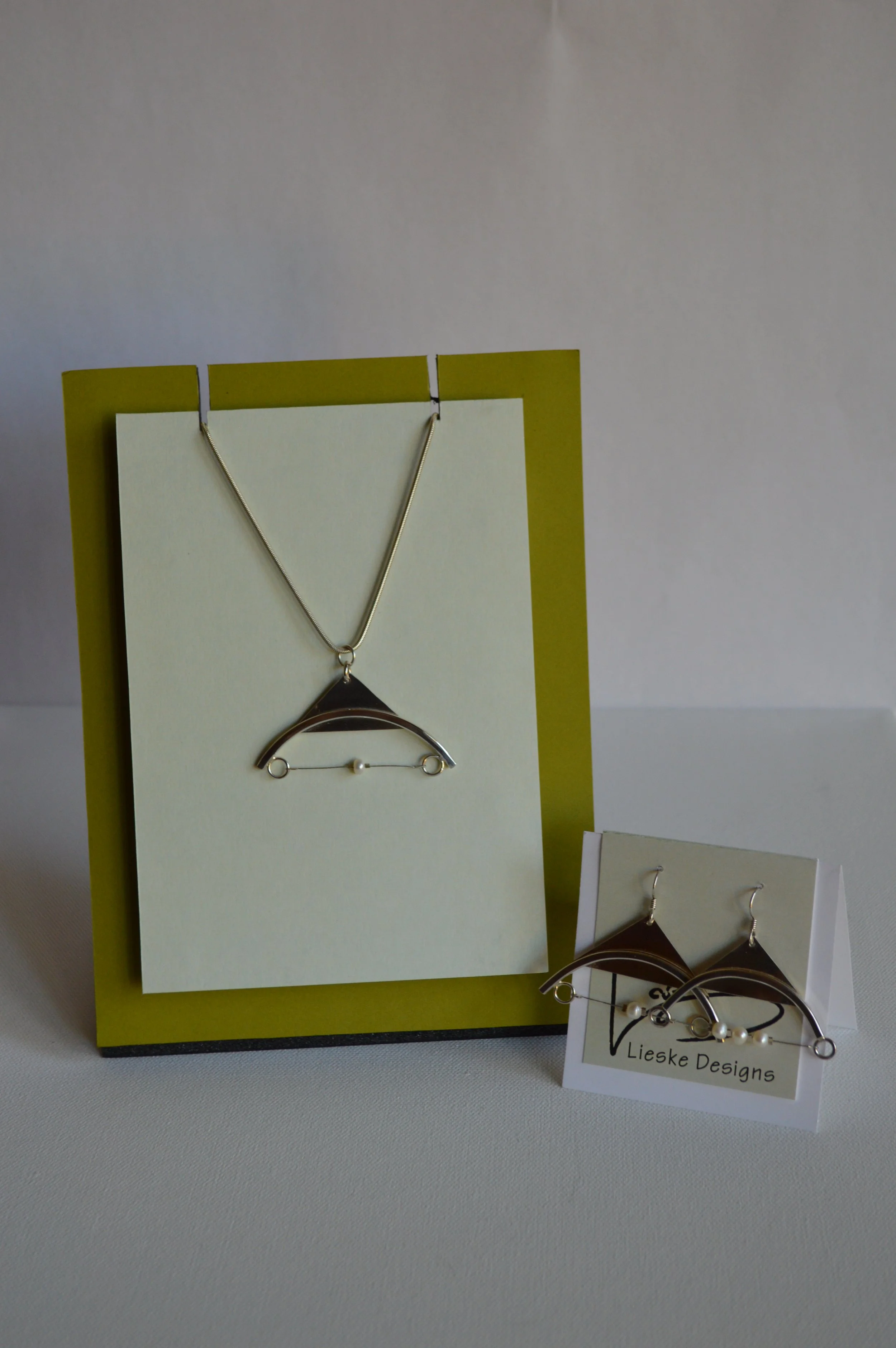 Crane Necklace with Suspended Pearl