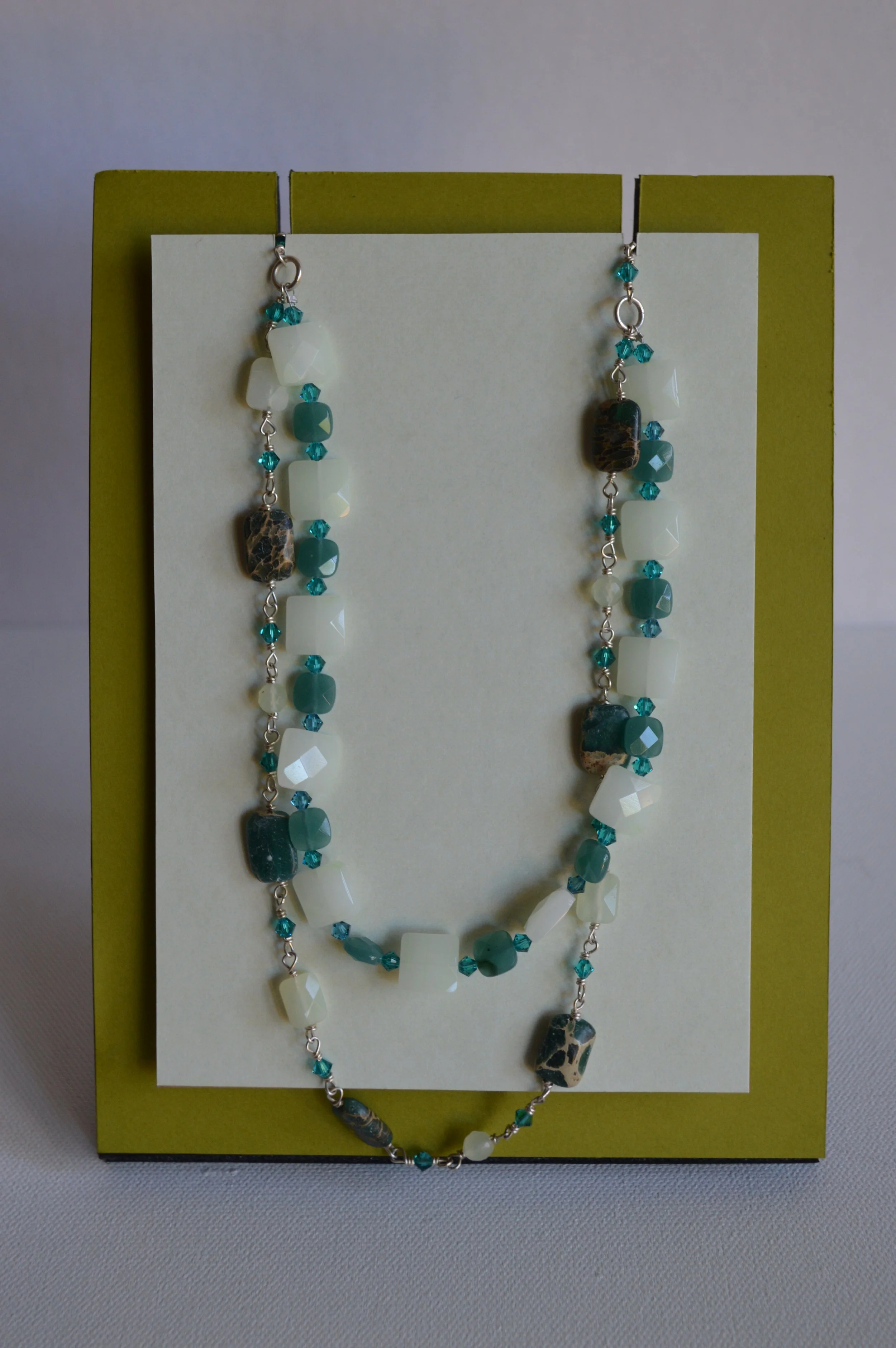 Double Strand Semi-Precious Teal Necklace
