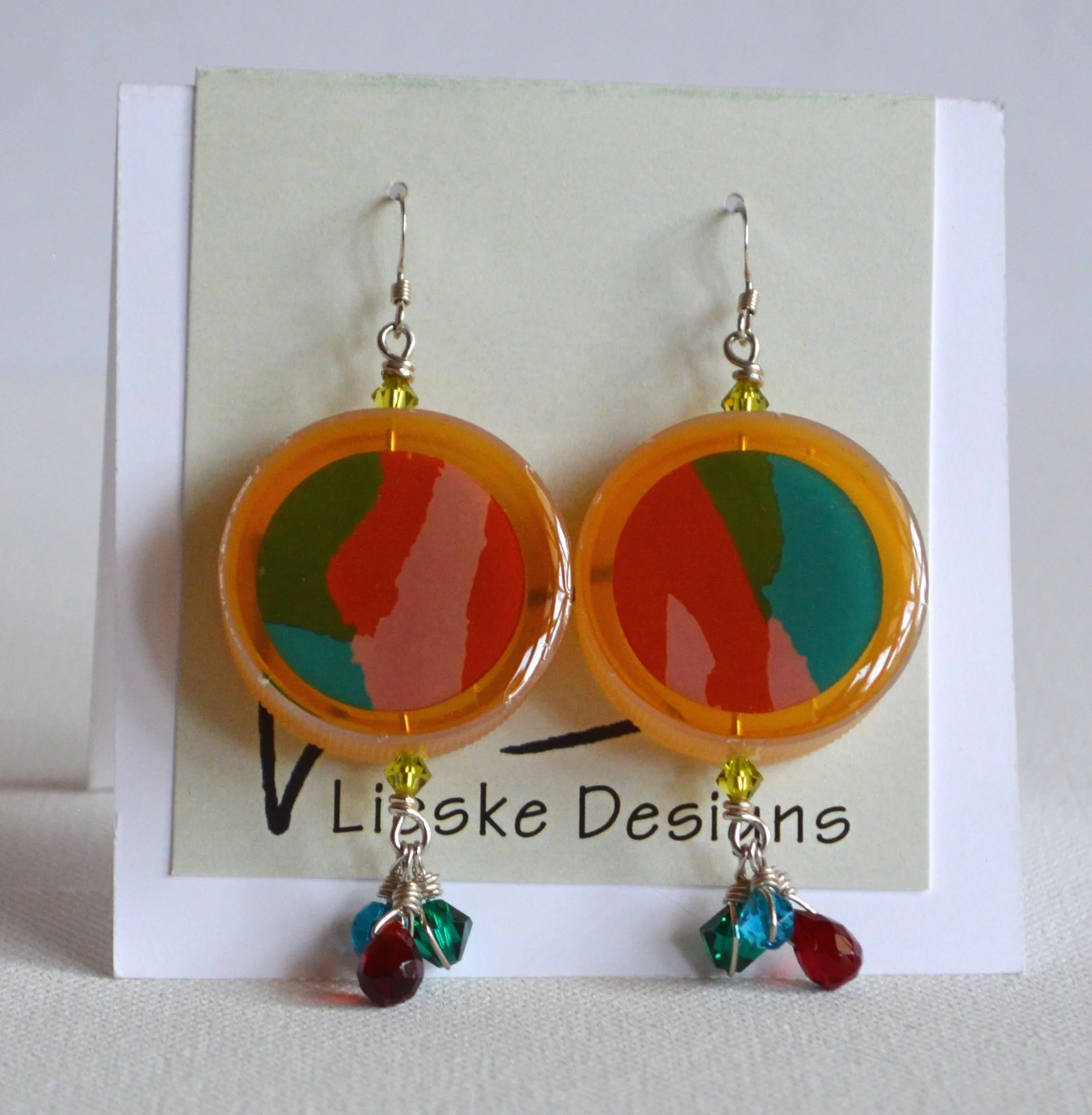 Recycled Colorful Drop Earrings