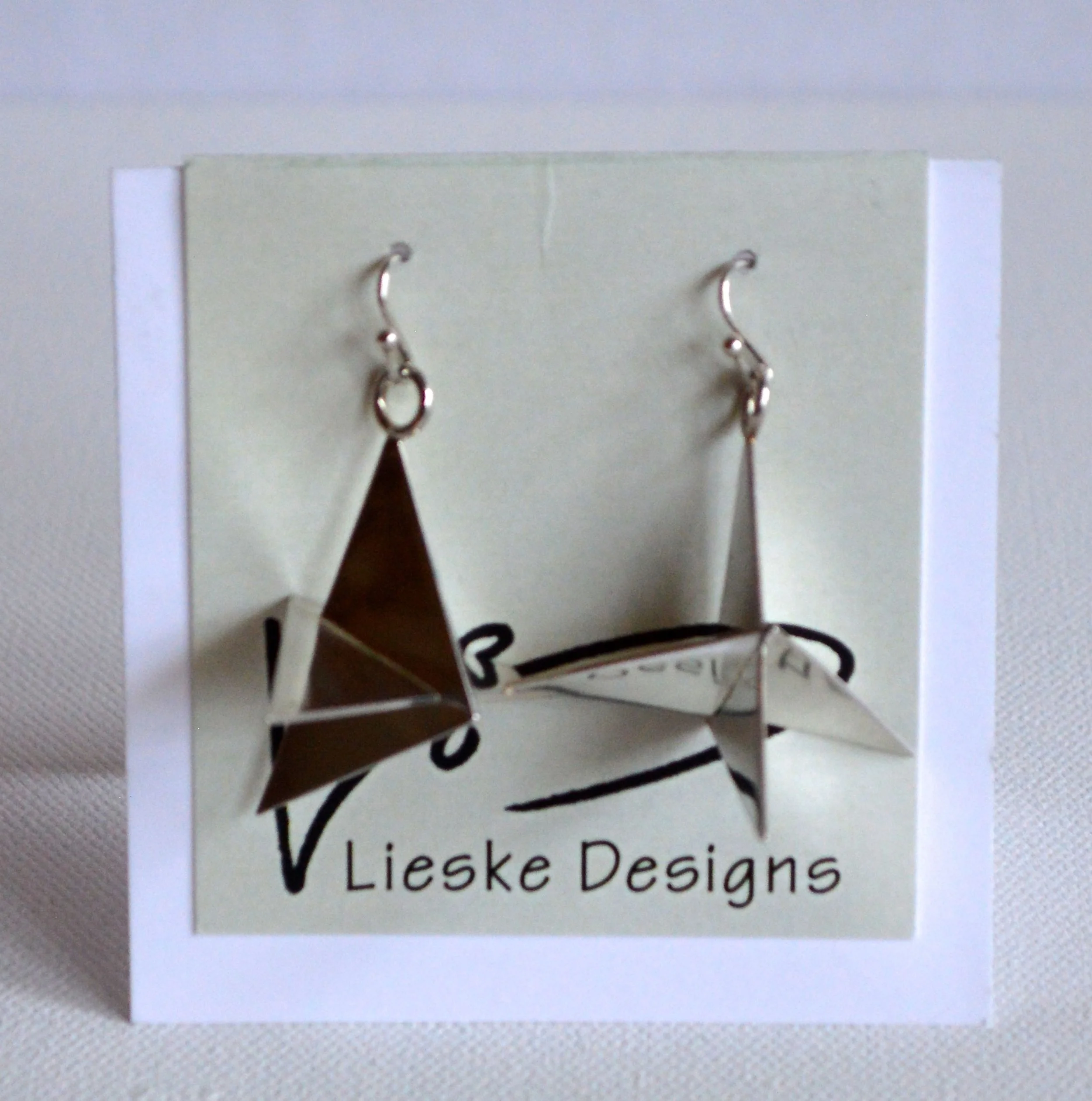 Crane Triangle Earrings