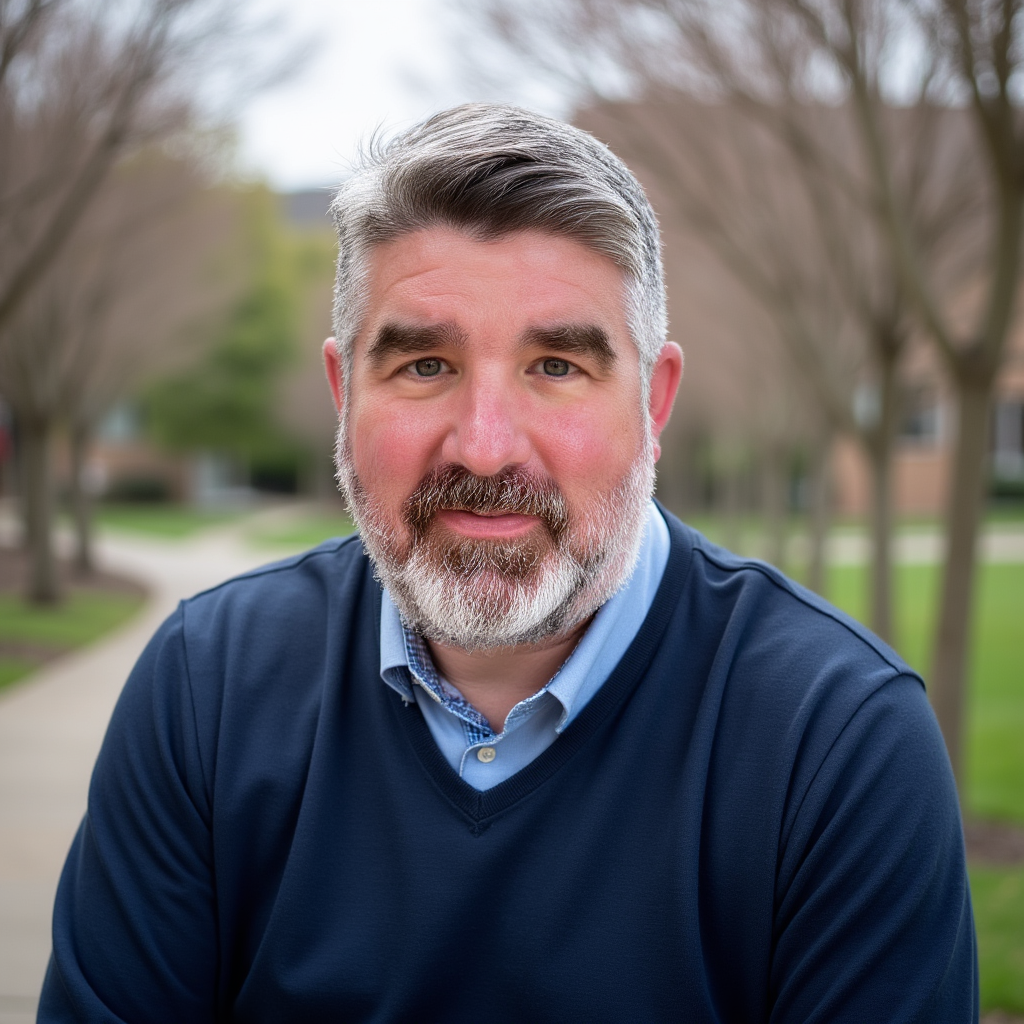Man in Blue Shirt Smiling