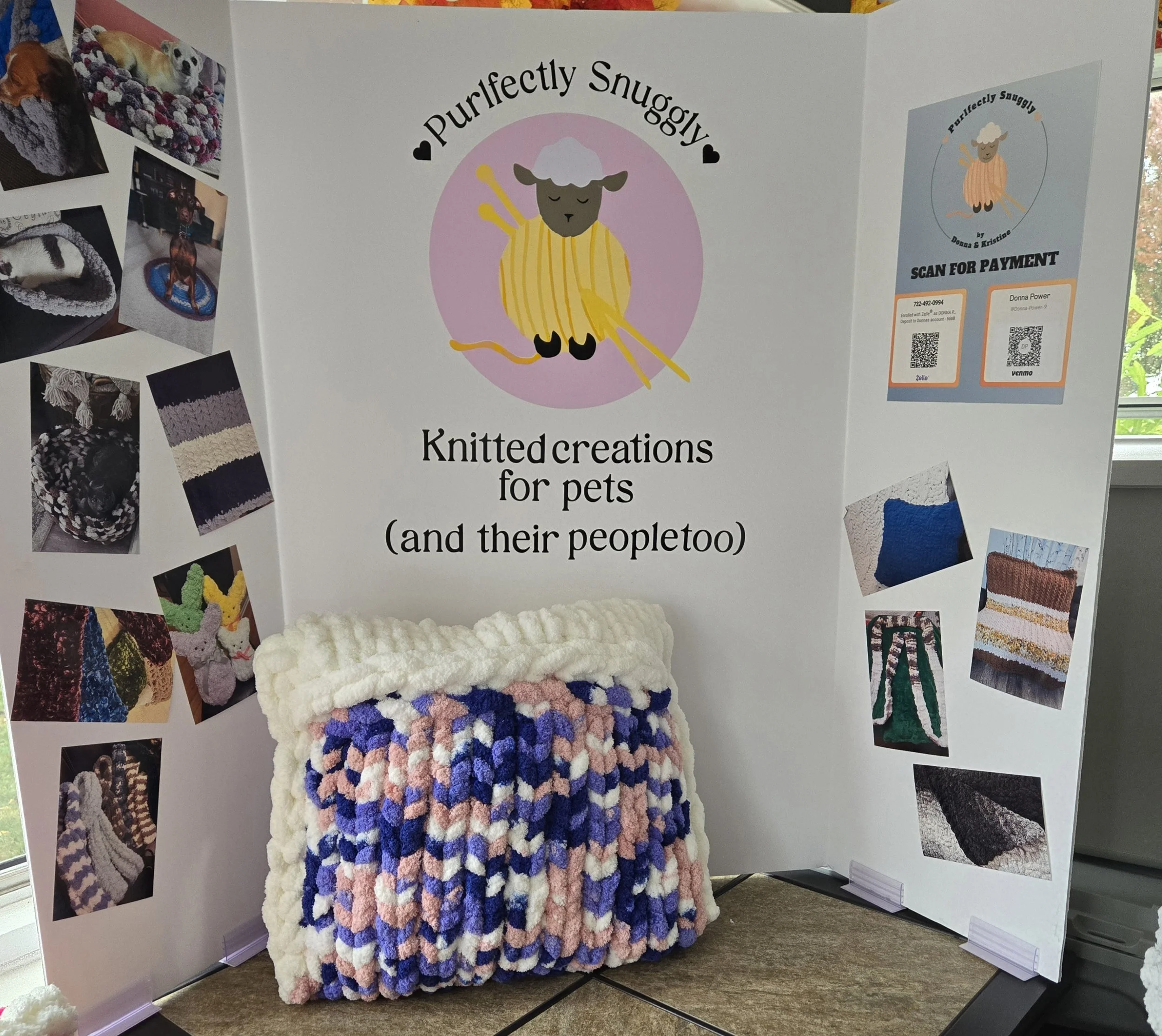 16x16 Blueberry Peach Pillow