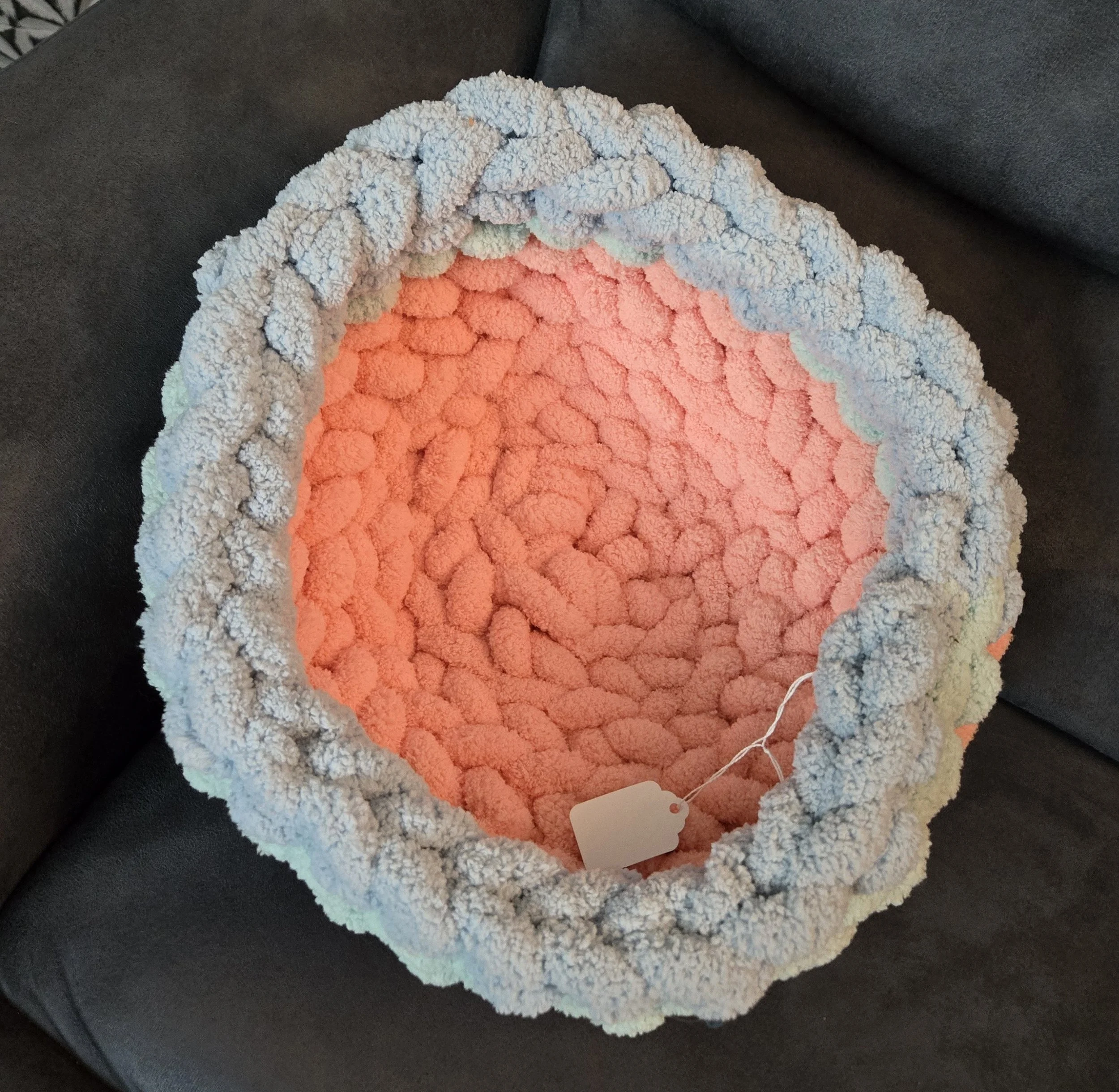 Pet Bed Small 12" Peach/Mint /Light Blue