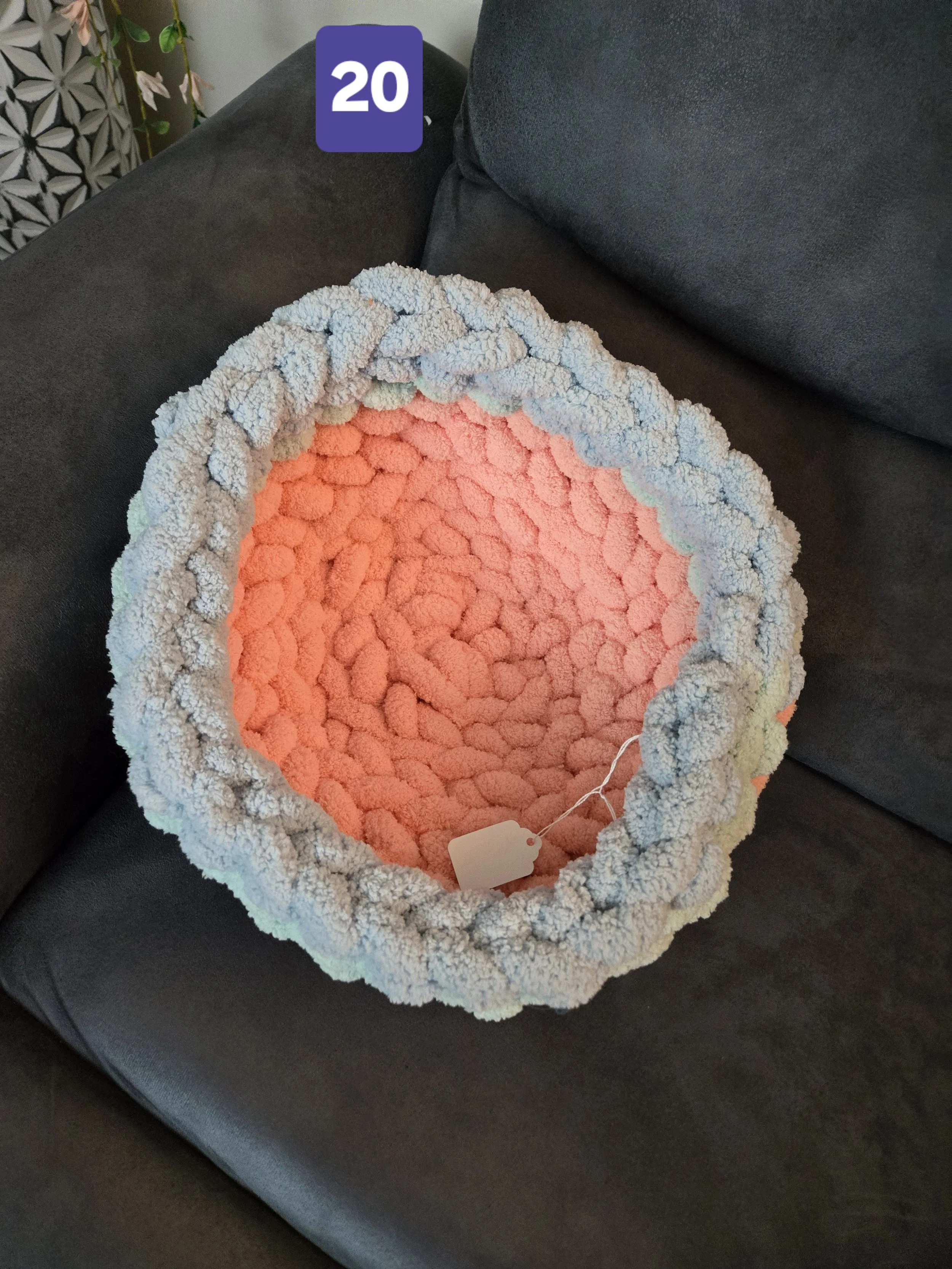 Peach Mint Light Blue Small Pet Bed