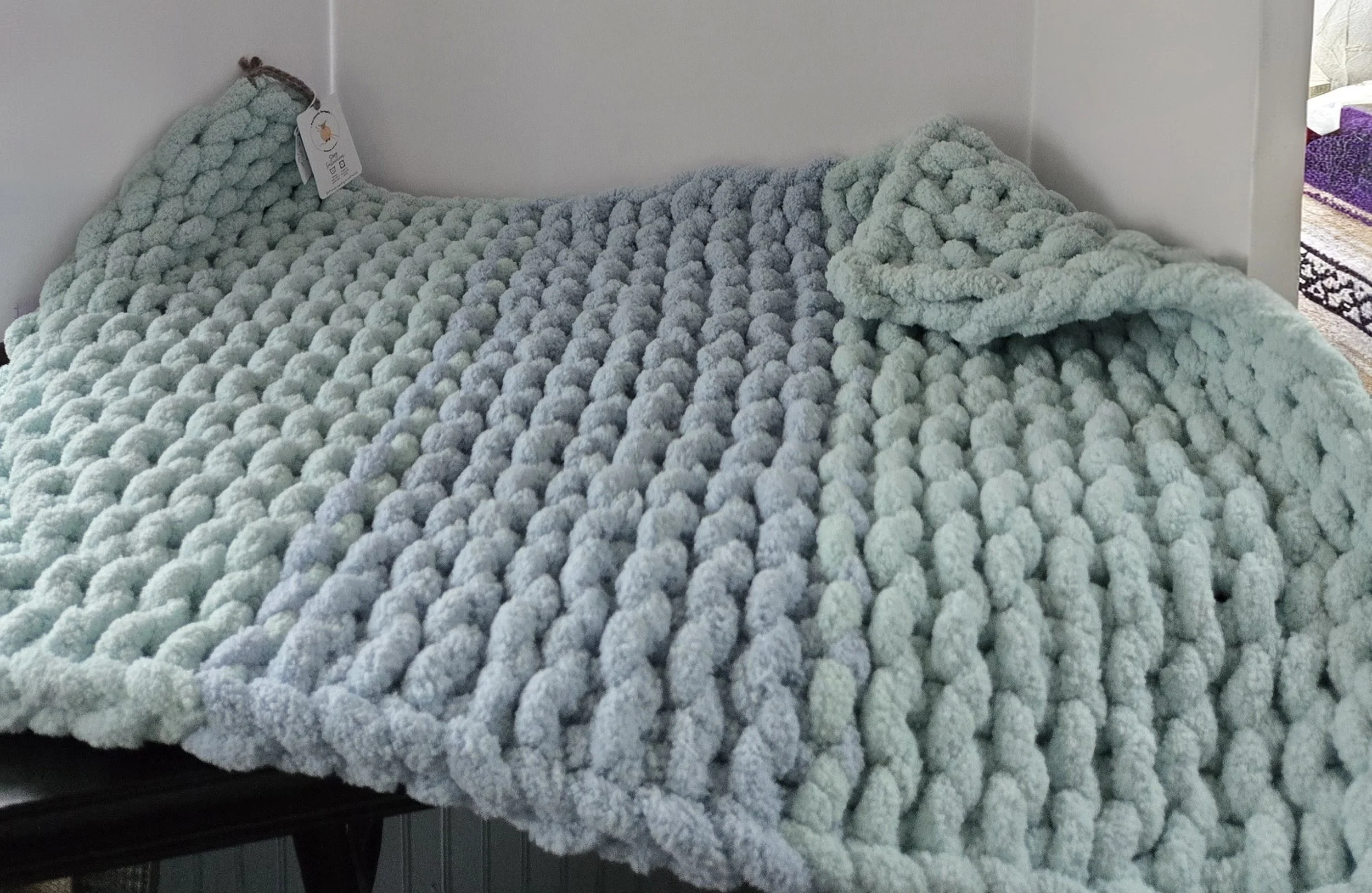 Crate Blanket 24x36 Light Blue/Mint