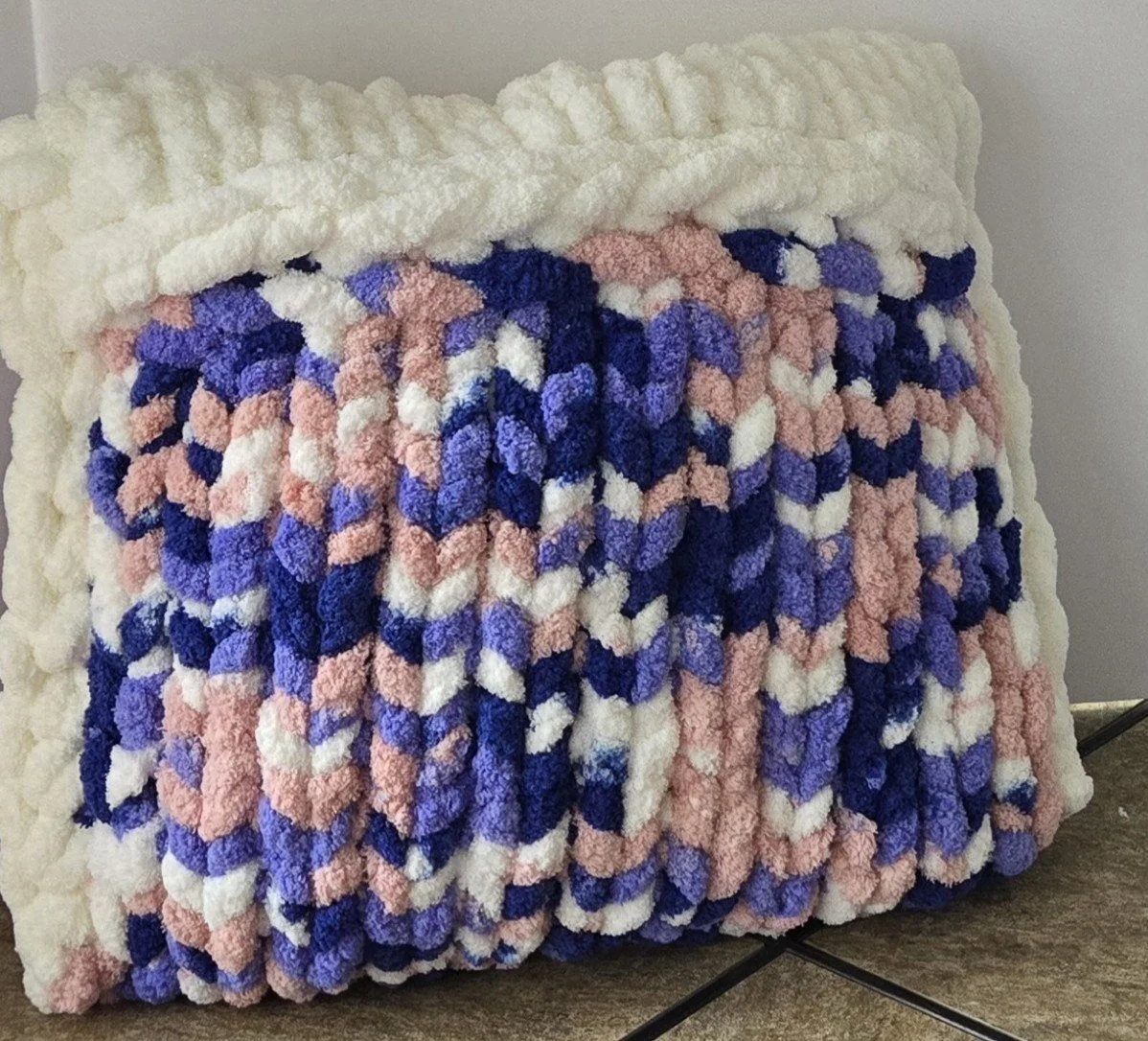 Pillow 16x16 Blueberry Peach
