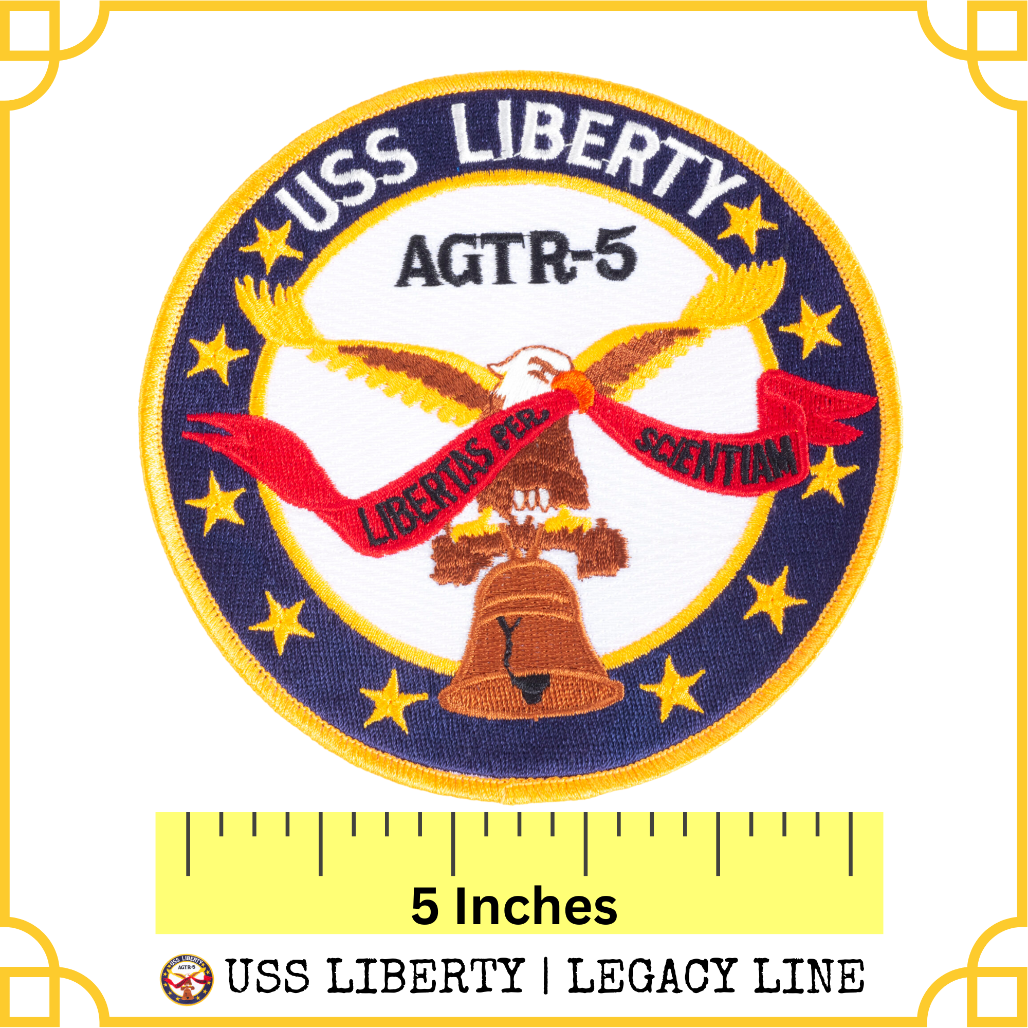 USS Liberty Legacy | AGTR5 5-Inch Patch