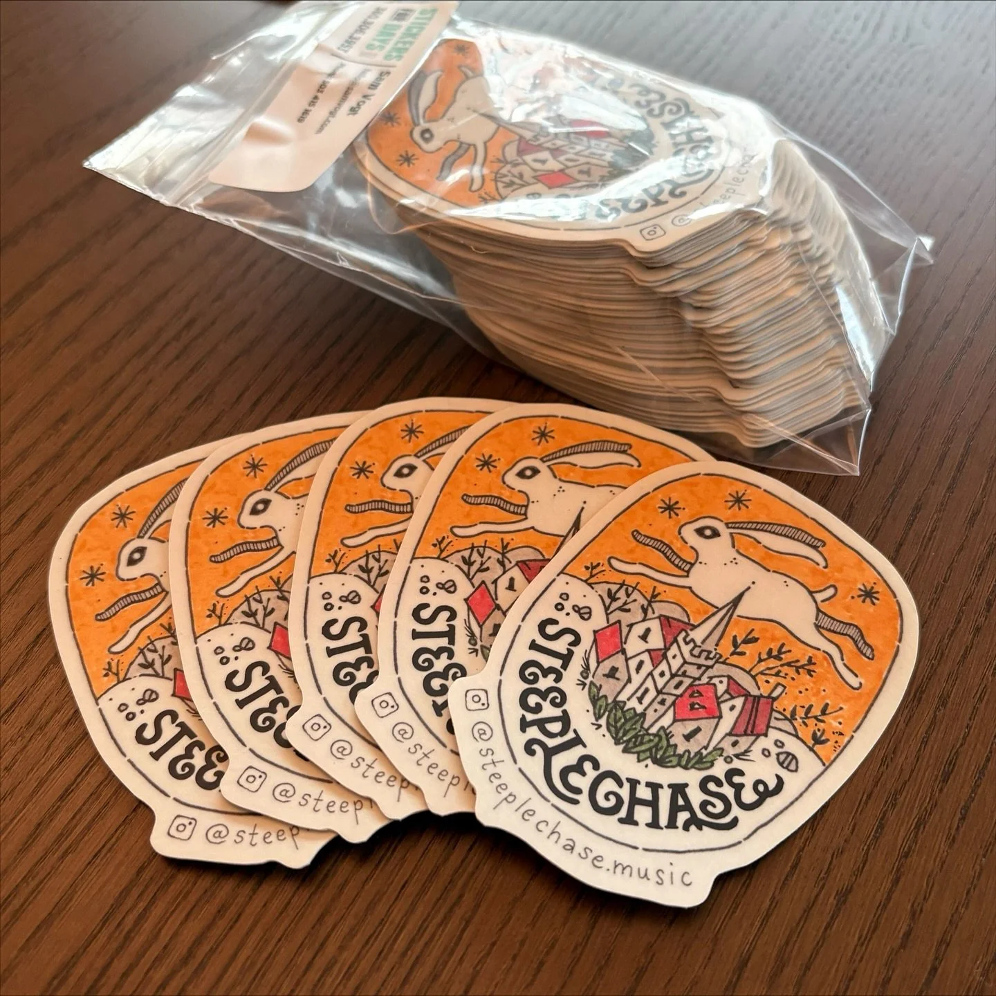 Stickers have arrived! And just in time for our trip to @austincelticfestival this weekend! These beauties were drawn by our very own @samvogtmusic! Is there anything he can&rsquo;t do???
Swing by the merch table at our next show in your area to snag