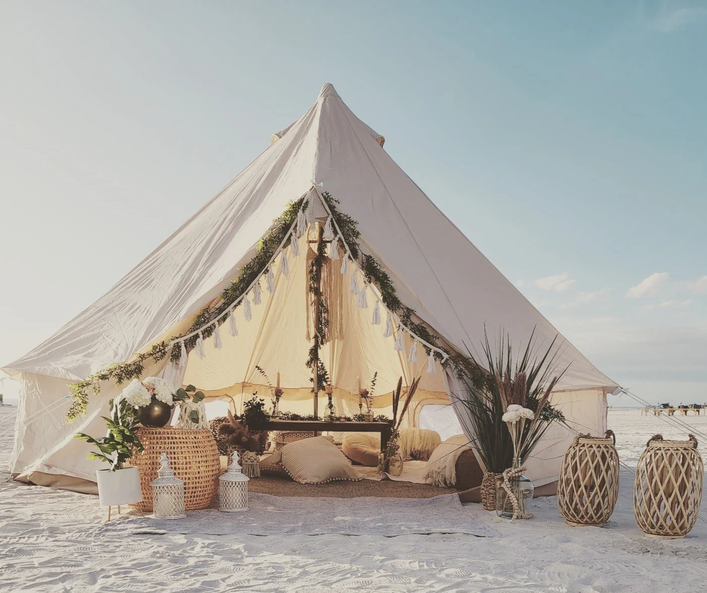 Luxury bell tent glamping setup for a kids outdoor party by KidsDreamFactory NYC