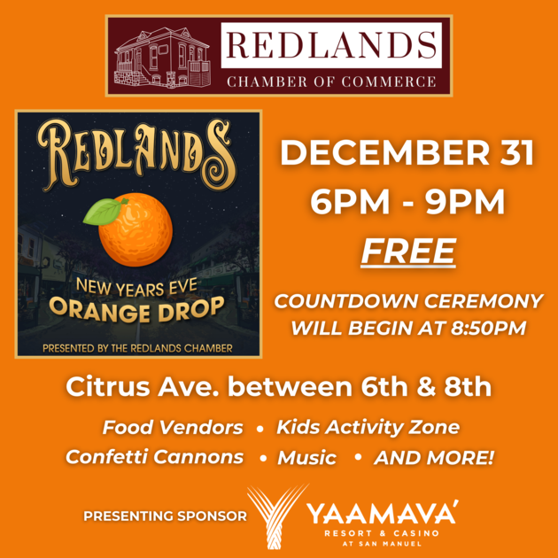 Redlands Chamber NYE Orange Drop