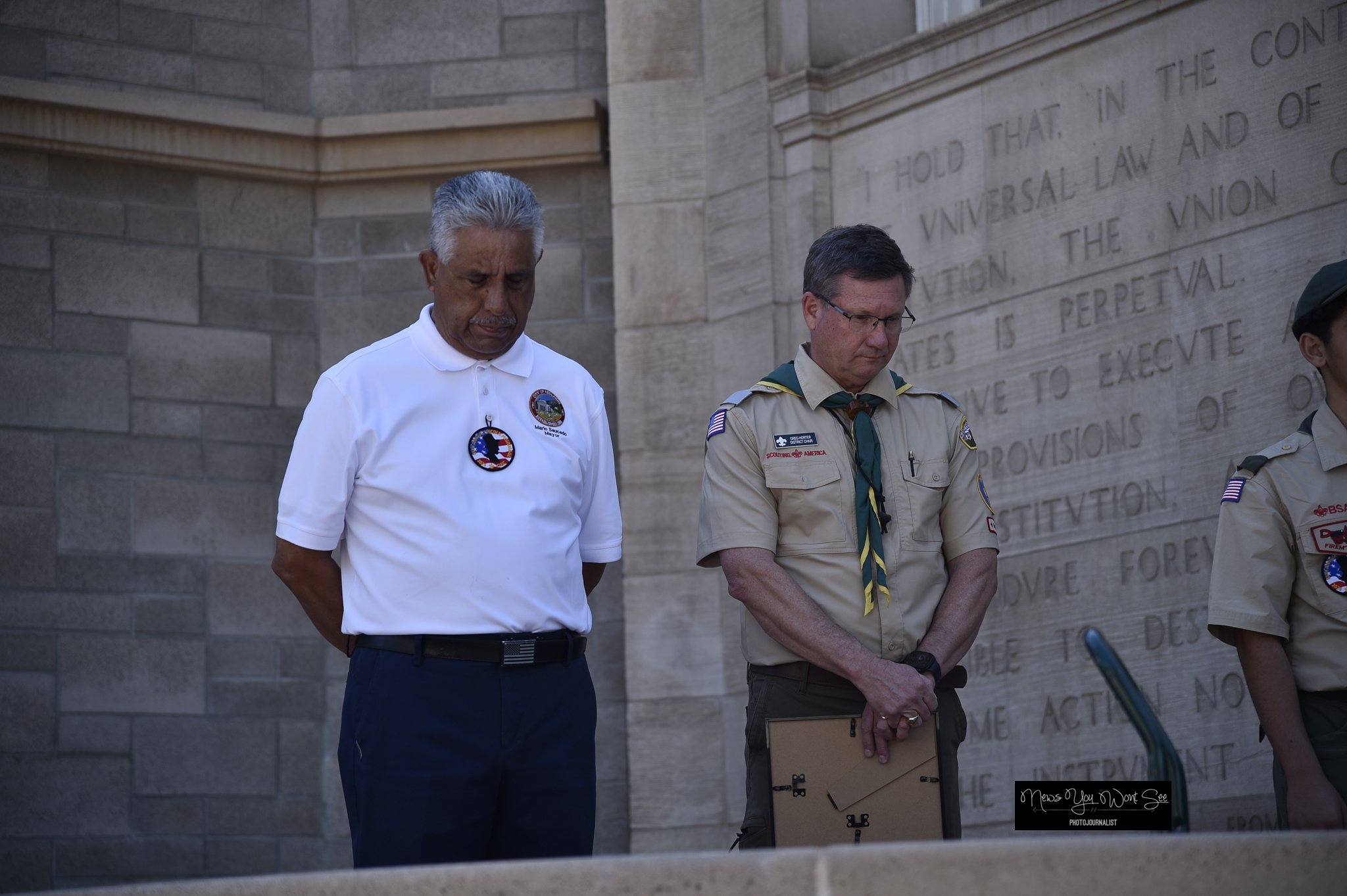  Mayor Manny and troup leader sand in prayer during the Lincoln Pilgrimage at the Lincoln Shrine on February 6th, 2026. (Photo by Brian Spears, Redlands Collective News) 