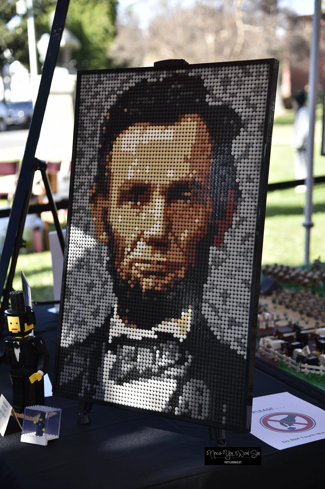  A portrate of Lincoln made of Legos on display at the Lincoln Shrine on February 6th, 2026. (Photo by Brian Spears, Redlands Collective News) 