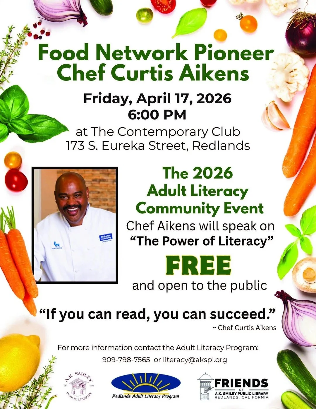 Celebrated Food Network Chef to Highlight ‘Power of Literacy’