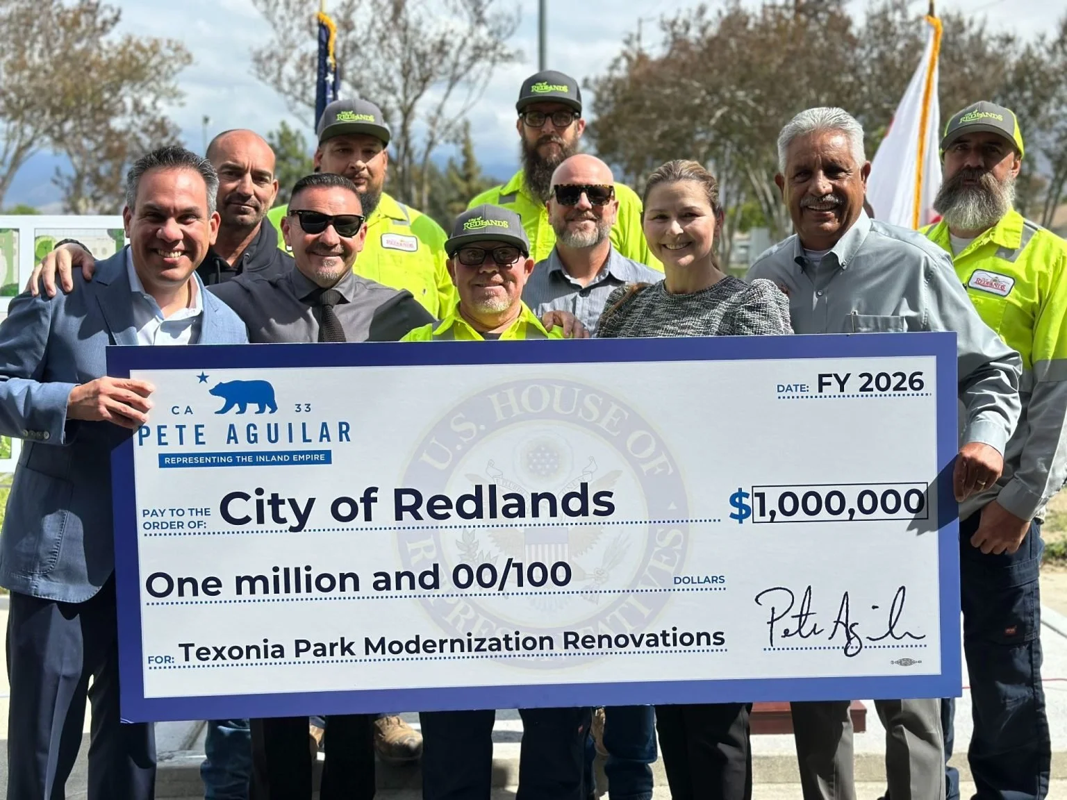 Rep. Pete Aguilar Secures $1M for Redlands’ Texonia Park Renovations