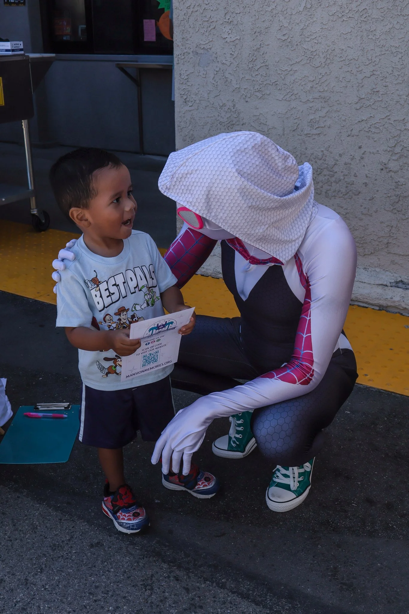  Spider Gwen visits guests at Redlands Ranch Market's 30th Anniversary (Brian Spears RNC). 
