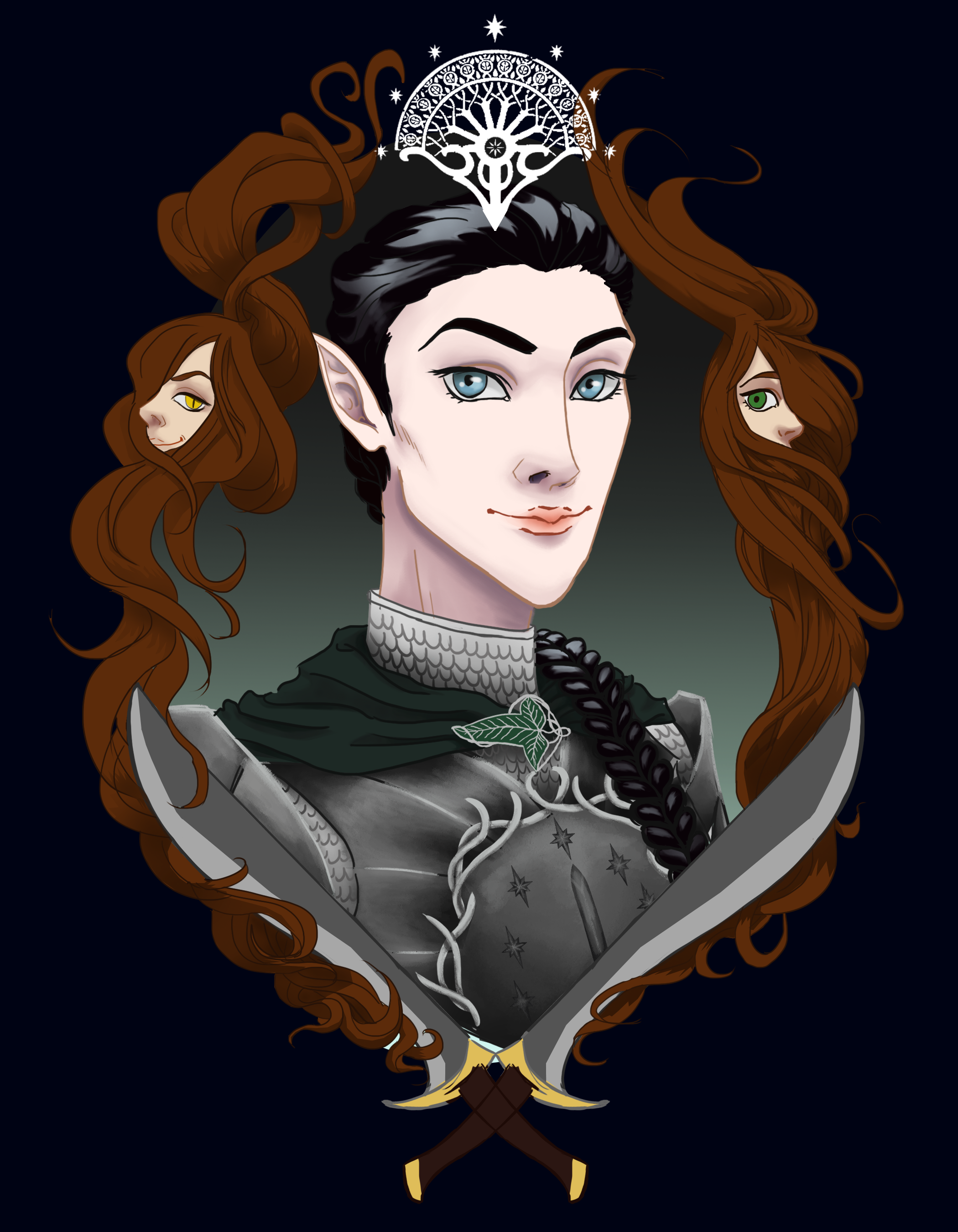  Title:  Matching Portrait 1 
 Media:  Photoshop 
 Notes:  Private commission.