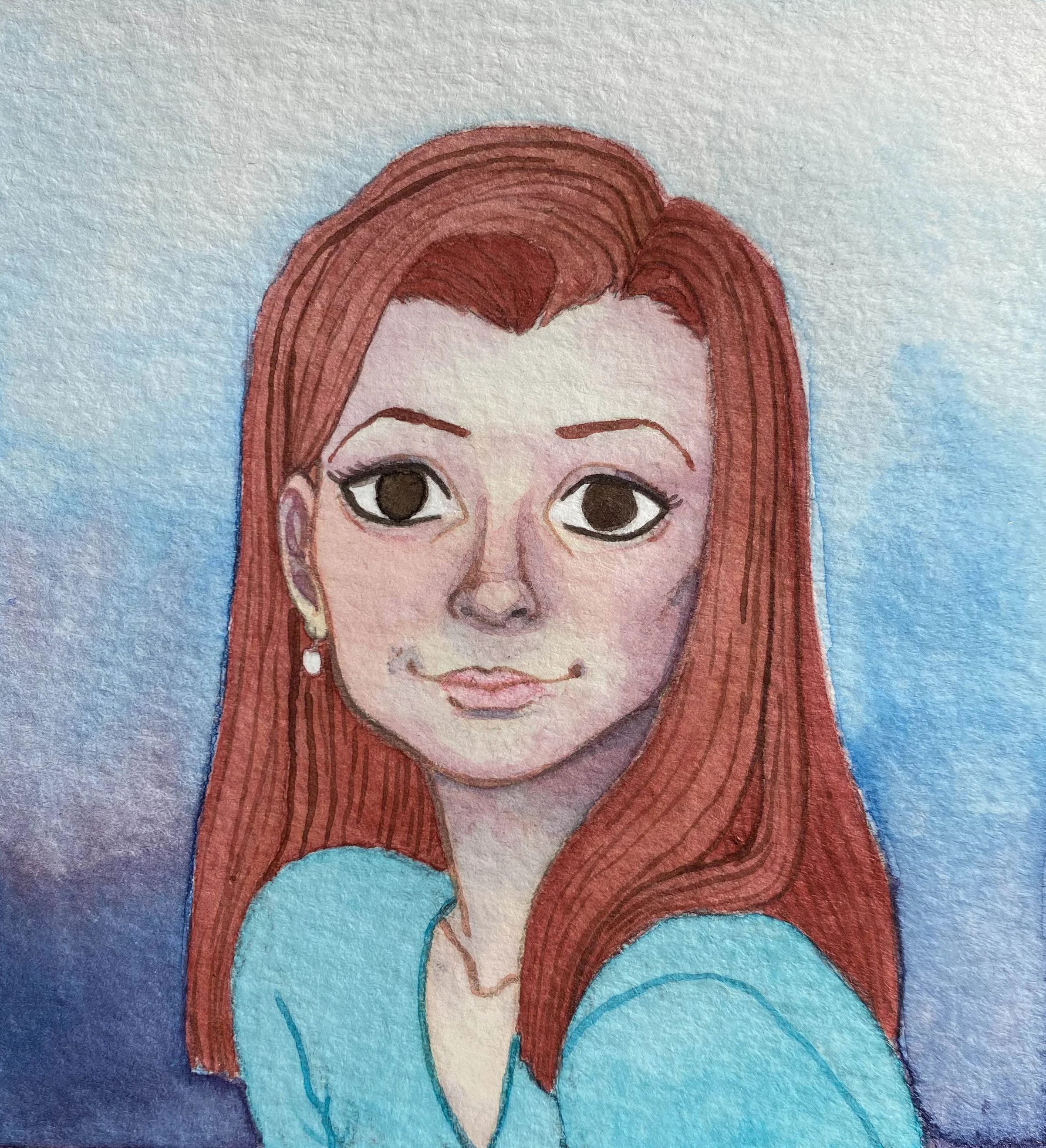  Title:  Willow 
 Media:  Ink, pencil, brush 
 Notes:  Personal piece. Willow Rosenberg from  Buffy the Vampire Slayer .