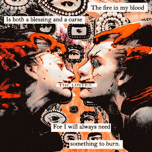  Title:  Kind Obsession 2 
 Media:  Photoshop 
 Notes:  Personal piece working with themes of love, obsession, and toxic devotion. 