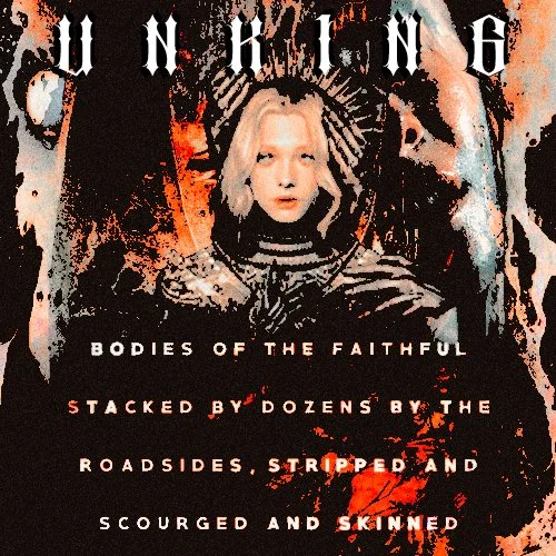  Title:  Unking 2 
 Media:  Photoshop 
 Notes:  Personal piece. Based on Rhaenyra Targaryen from  House of the Dragon , Season 2 Episode 7, when she starts falling into dangerous religious delusion. 