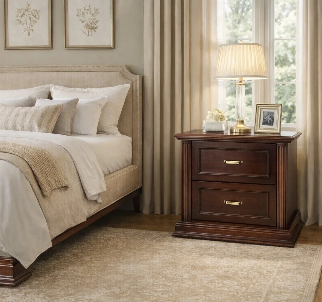 Elegant solid cherry wood nightstands
