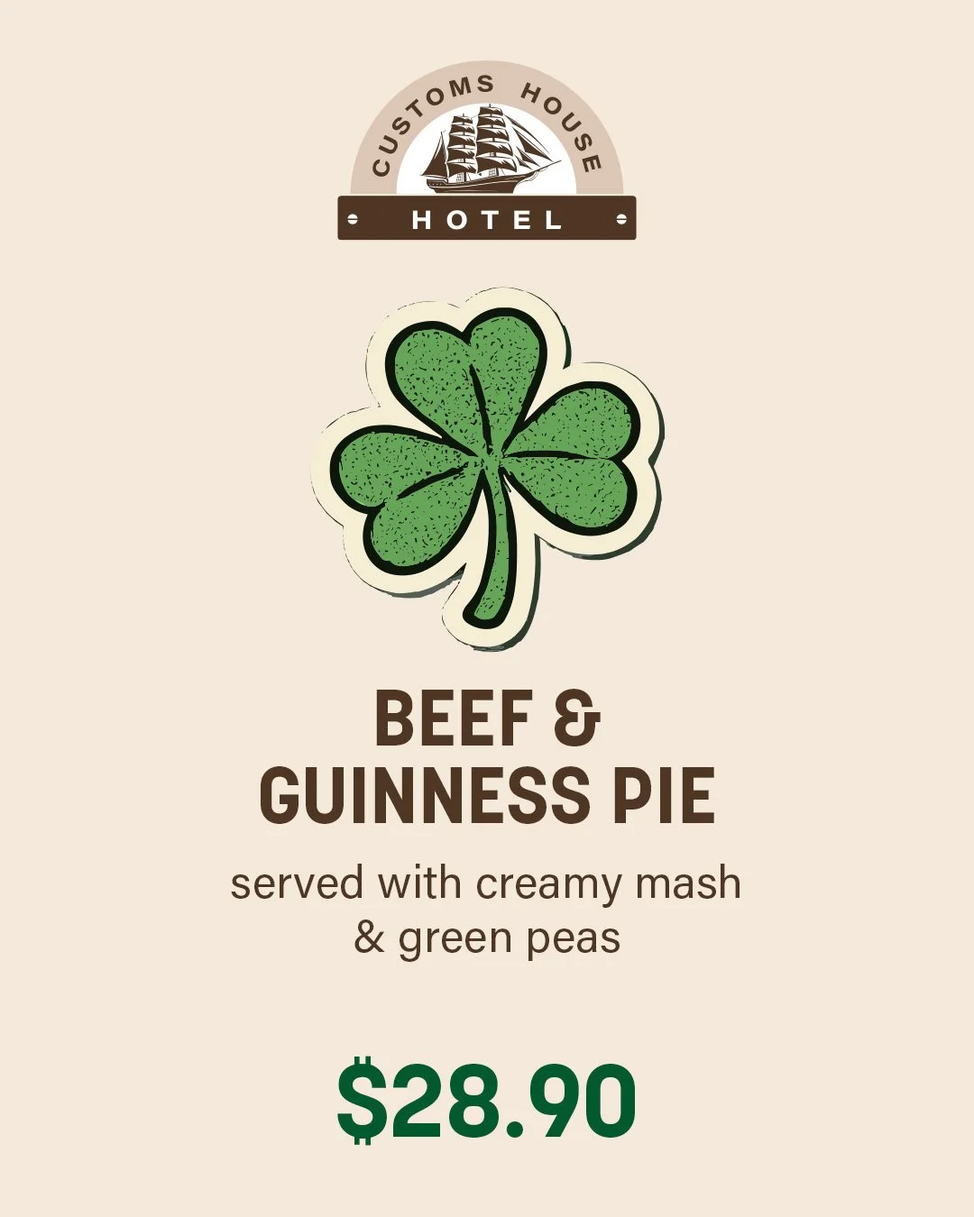 Beef Guinness Pie Special
