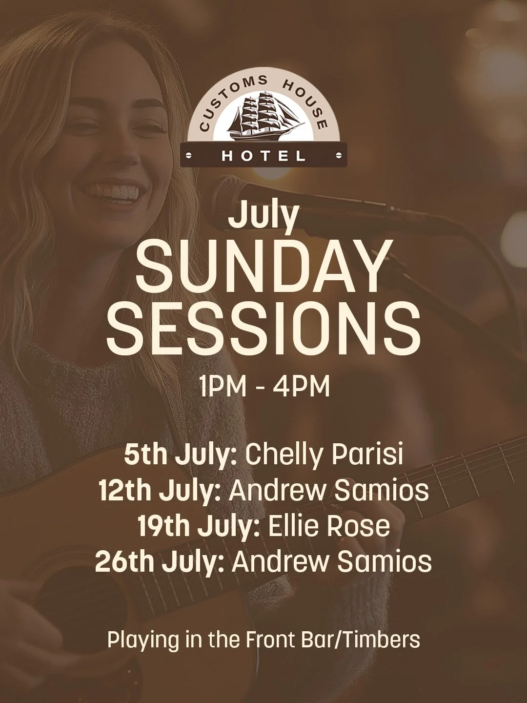Sunday Sessions live music schedule for July