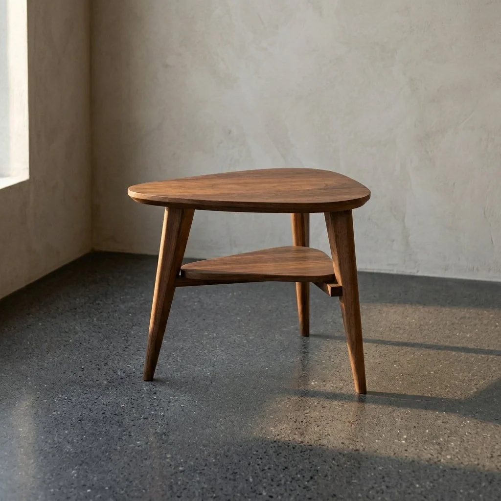 KIN handcrafted solid walnut lounge table by Bev Works.