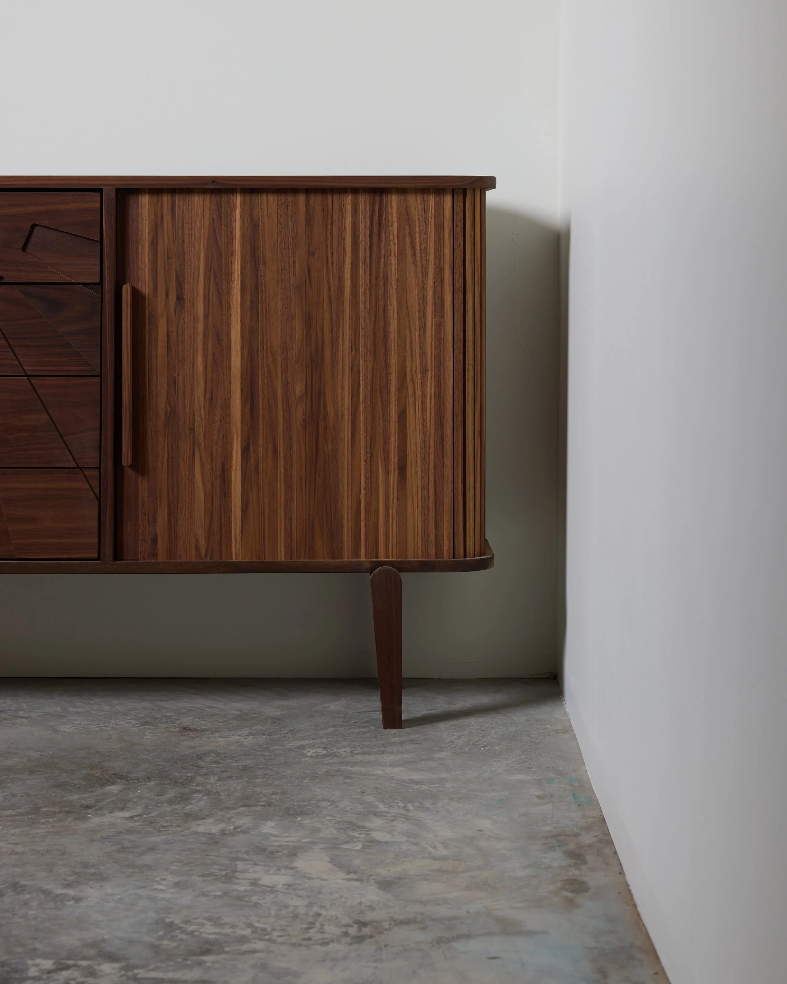 Walnut Credenza Detailed 
