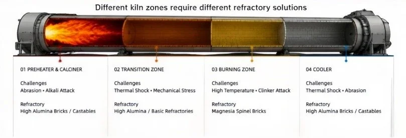 How to Choose the Right Refractory for Each Zone of a Rotary Kiln