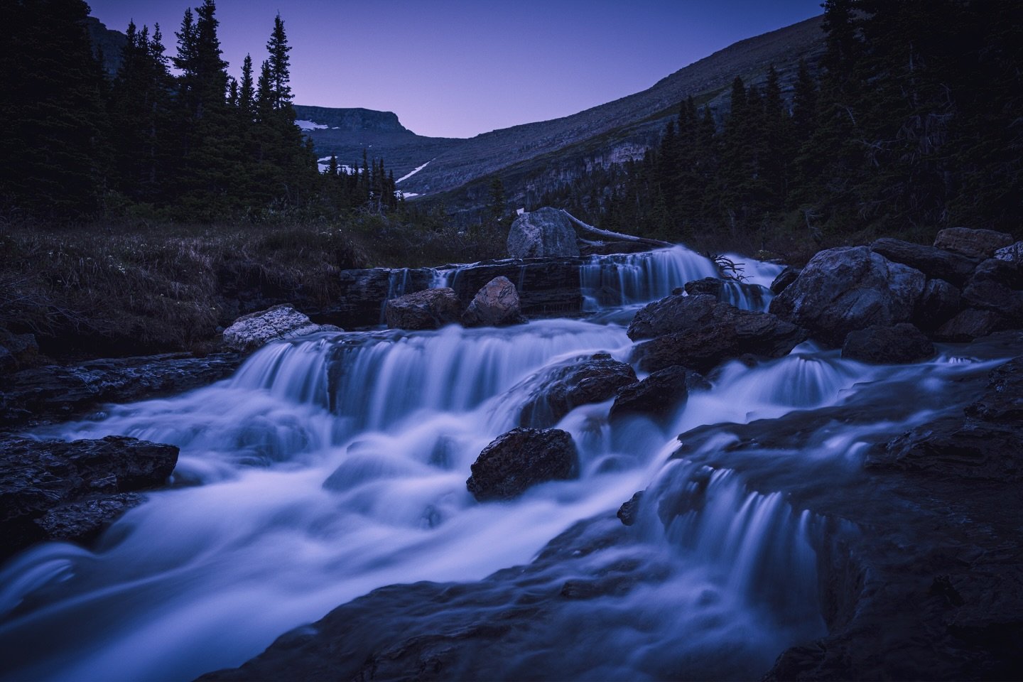 10:08pm in Glacier.
Kind of wild how late you can catch moments like this in the summer. I took this Monday night, just a few hours after Going-to-the-Sun Road opened for the season. No one else around&mdash;just the sound of the water and the last b