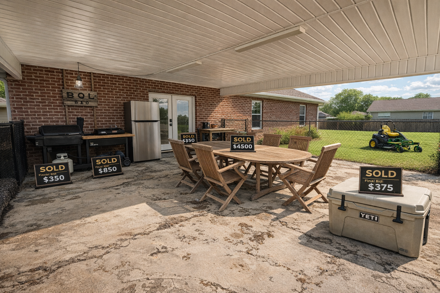 household items sold at an auction