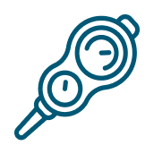 Close-up of a small drone with camera and propellers.