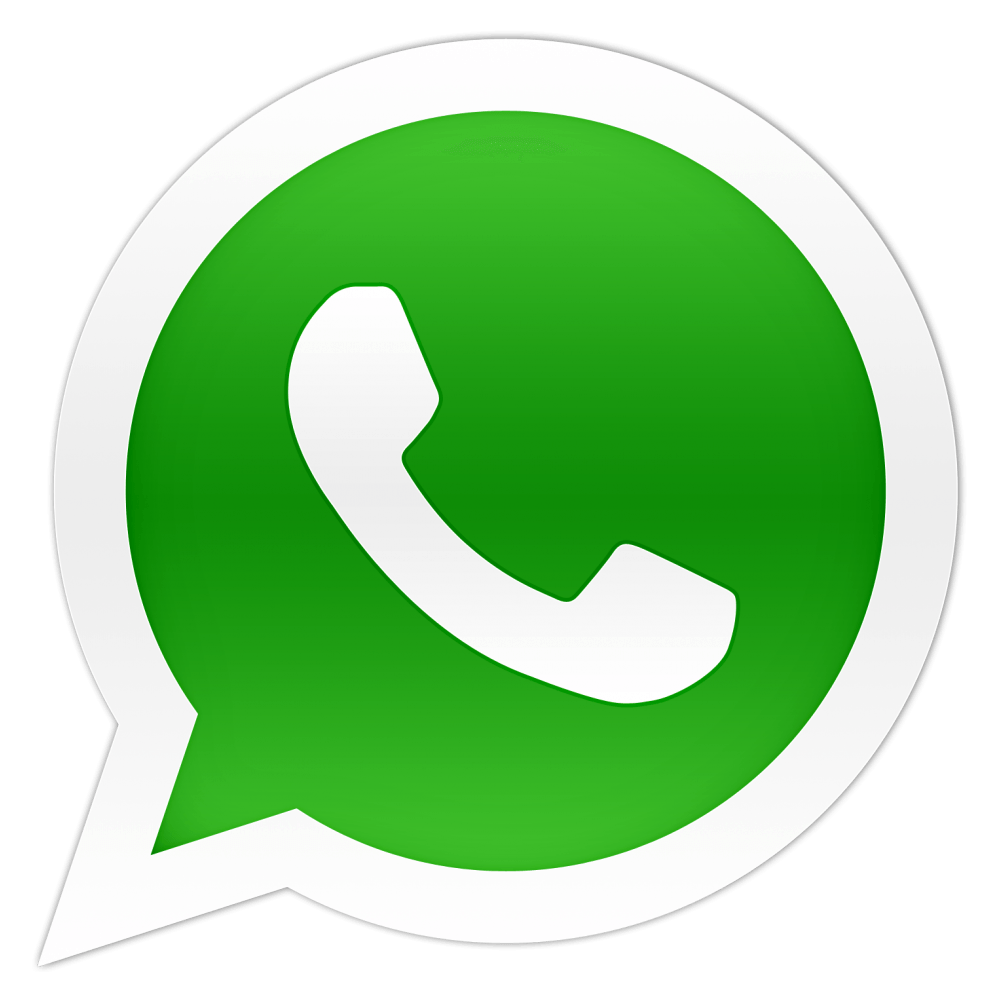Green and white WhatsApp logo with a phone receiver icon on a black background.