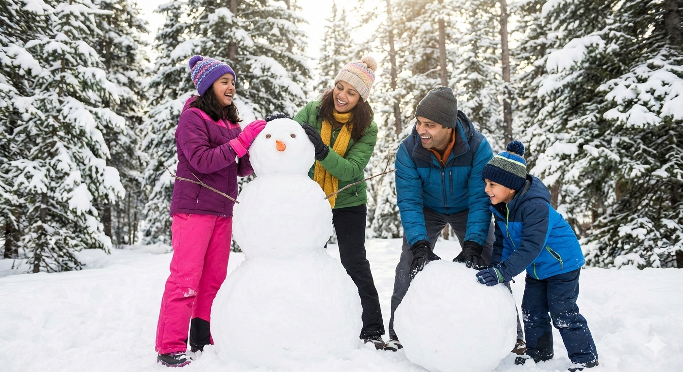 making a snowman in lake tahoe