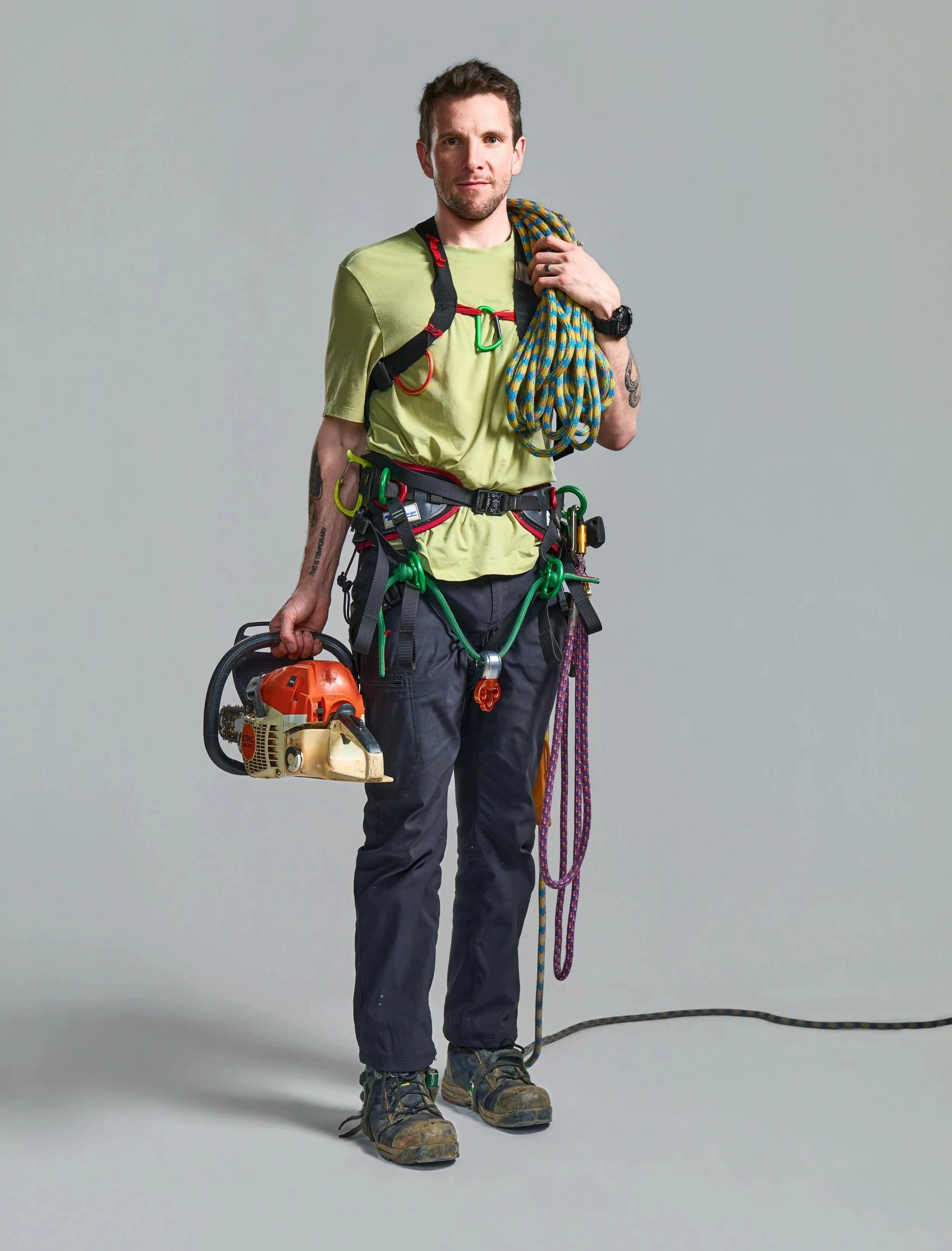 Brent Hocking BCMA — climbing arborist field work