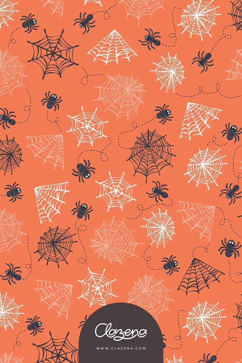 Halloween Spiders and Webs Pattern