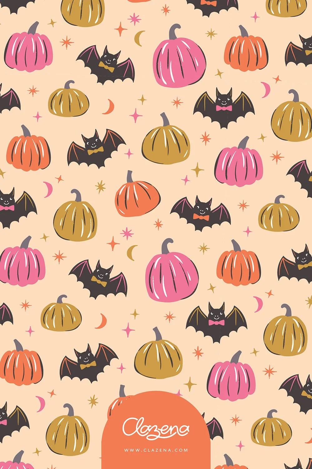Halloween Bats and Pumpkins Pattern