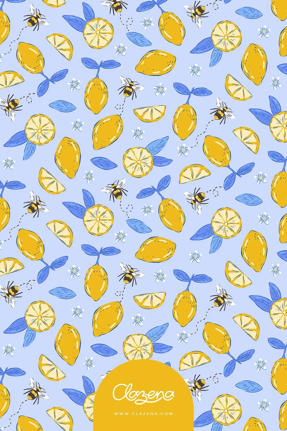 Lemons and Bees Pattern
