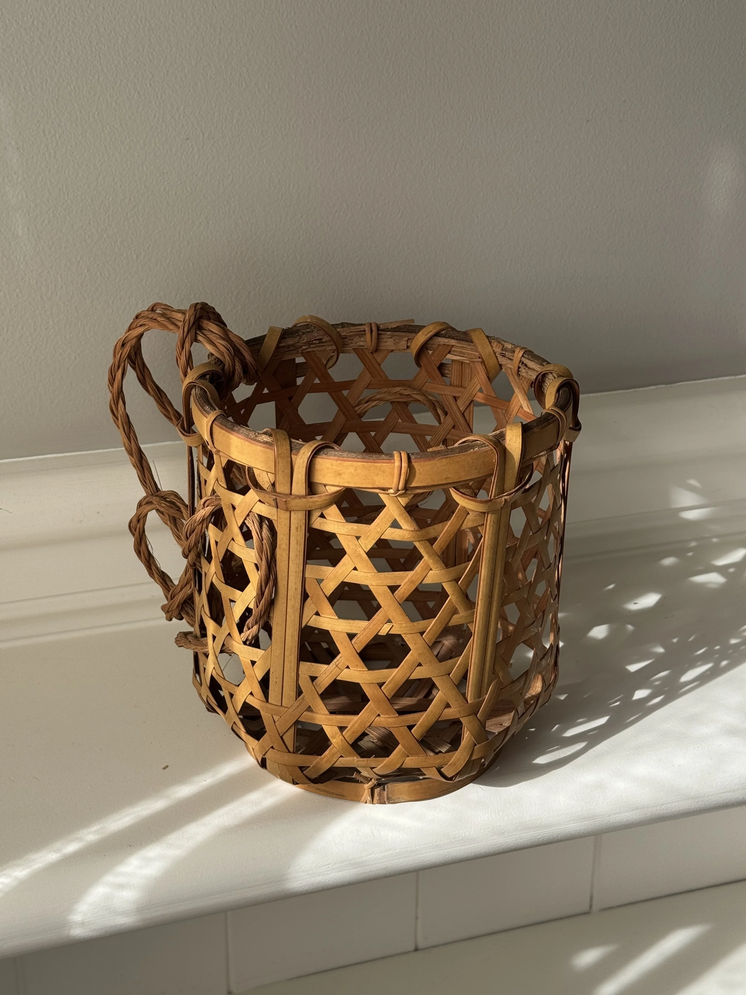Antique Japanese Bamboo Basket